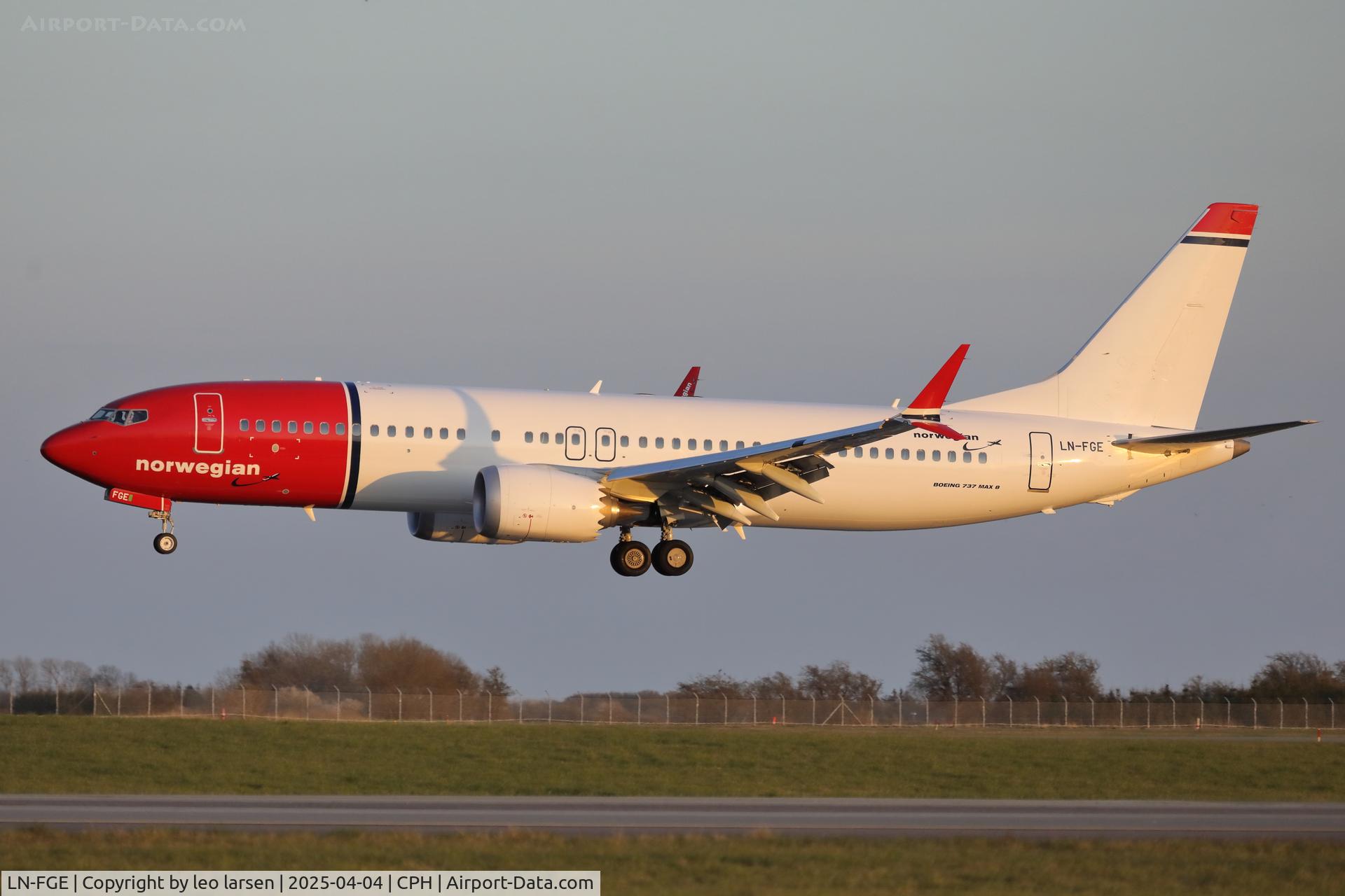 LN-FGE, 2021 Boeing 737-8 MAX C/N 63560, Copenhagen 4.4.2025