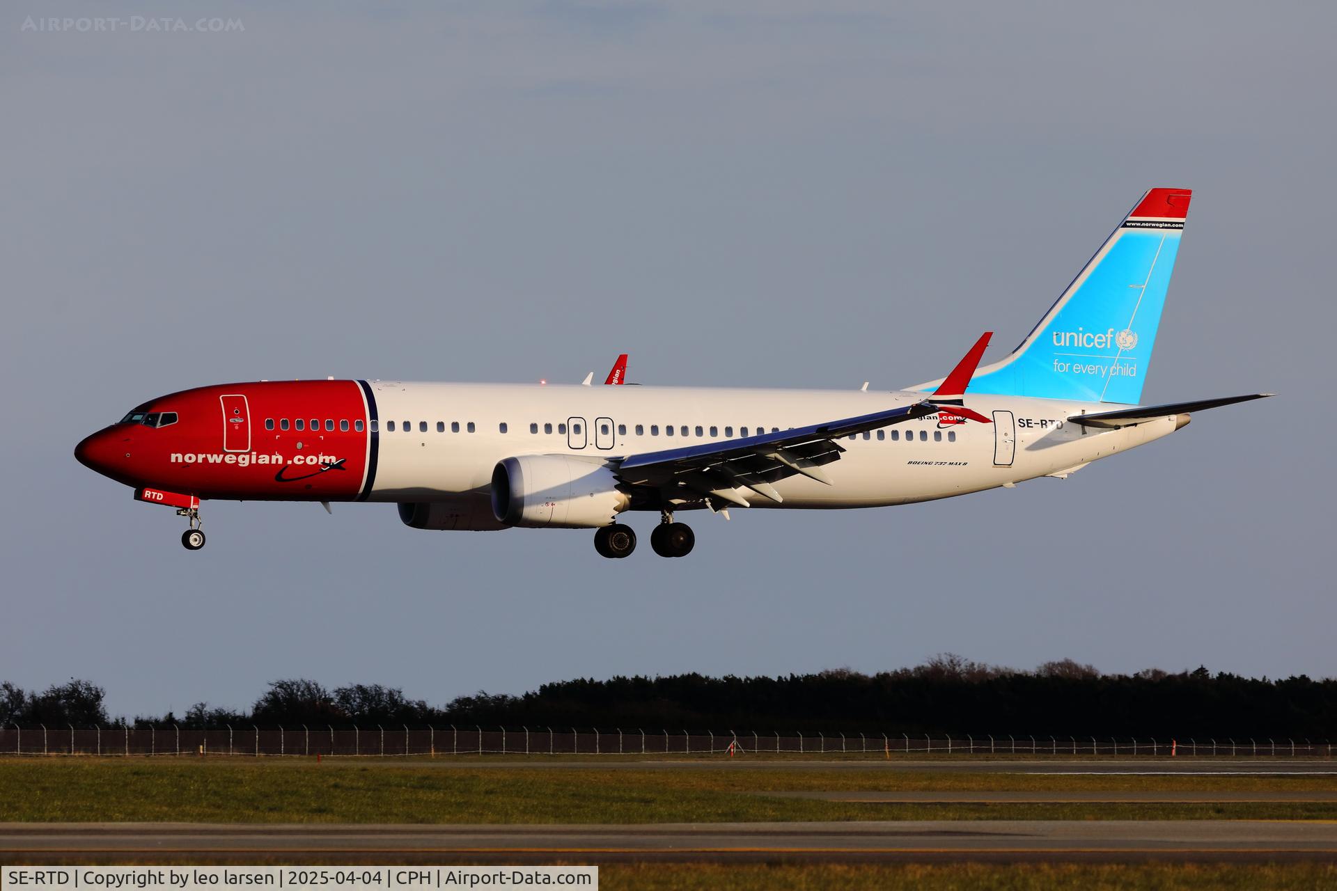 SE-RTD, 2022 Boeing 737-8 MAX C/N 63564, Copenhagen 4.4.2025