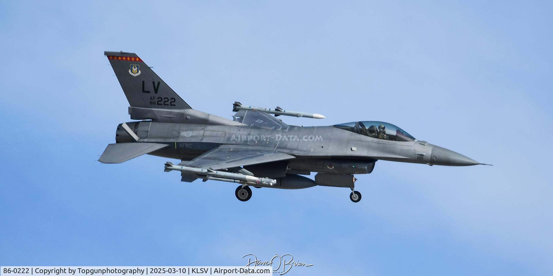 86-0222, 1986 General Dynamics F-16C Fighting Falcon C/N 5C-328, 706th AGRS	Nellis AFB, NV