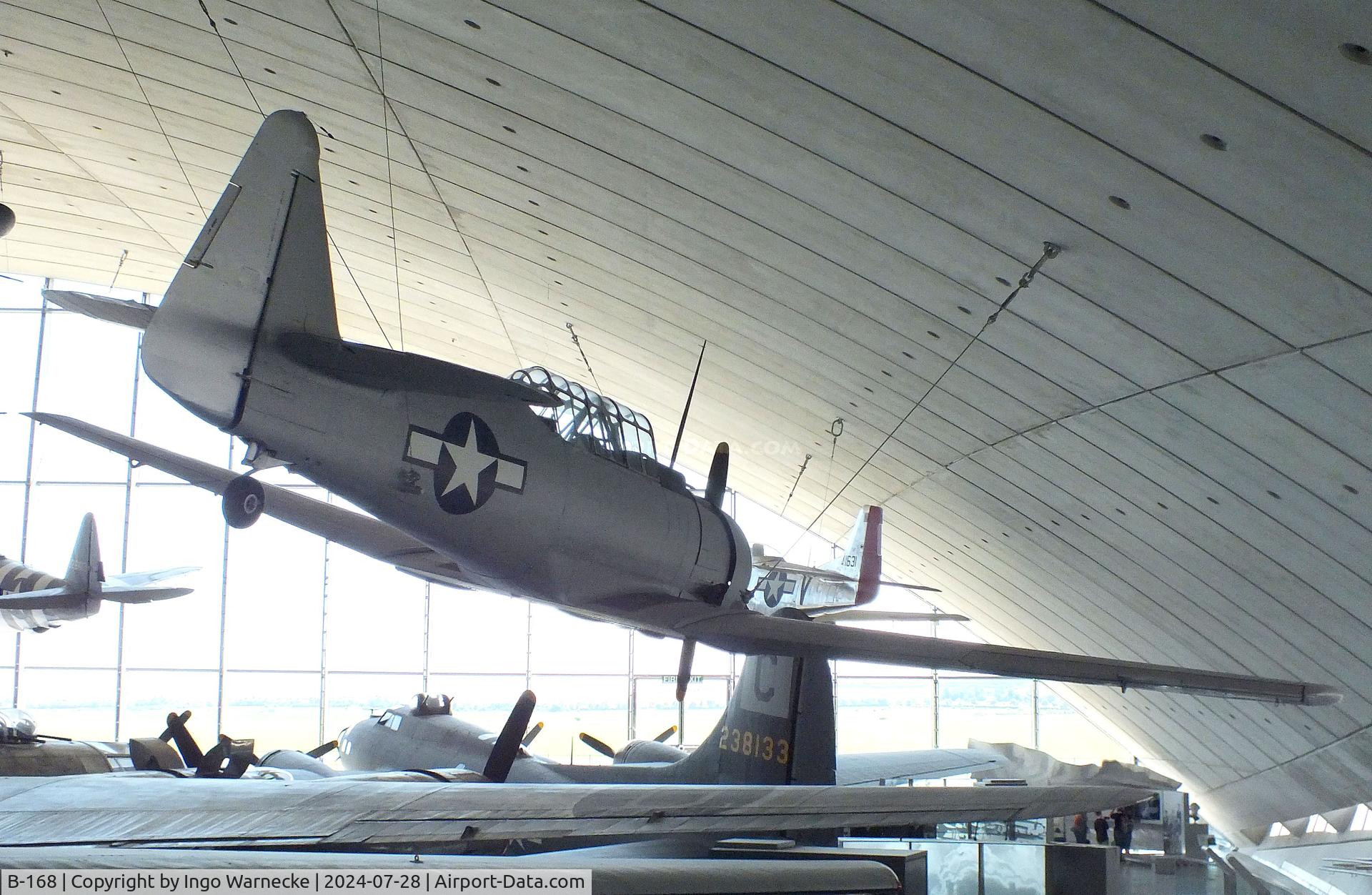 B-168, Noorduyn AT-16 Harvard IIB C/N 14-718, North American (Noorduyn) T-6 / AT-16 Harvard II B with parts from other aicraft at theat the IWM and other collections /  American Air Museum, Duxford