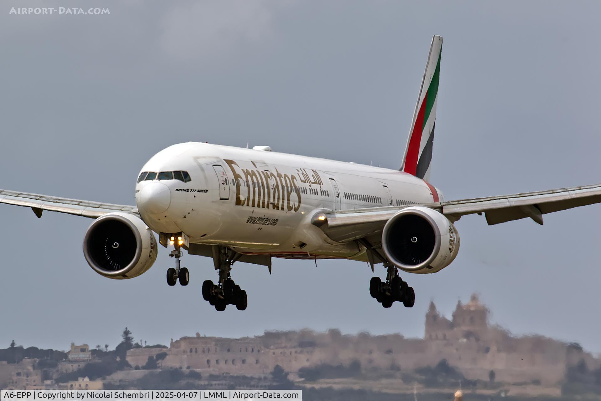 A6-EPP, 2016 Boeing 777-300/ER C/N 42335, Landing RWY 13