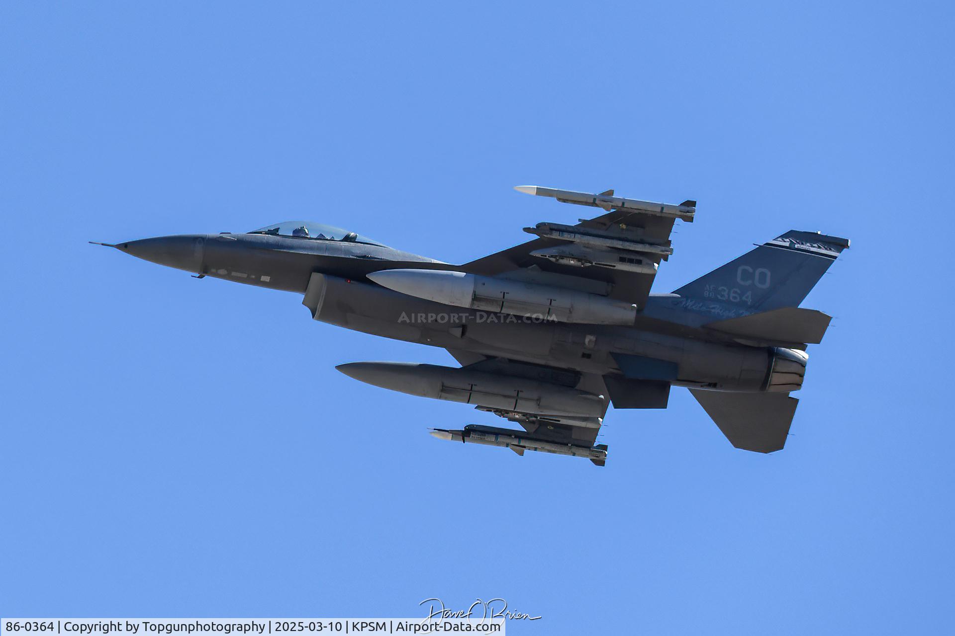 86-0364, 1986 General Dynamics F-16C Fighting Falcon C/N 5C-470, COBRA12 on a DREAM departure
