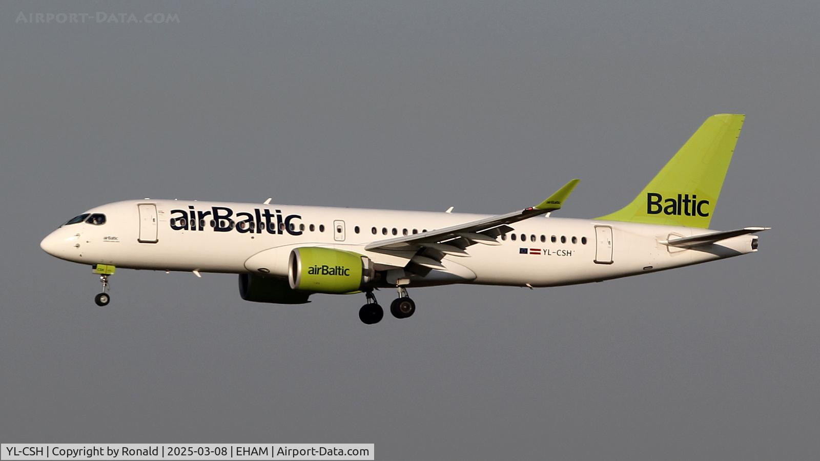 YL-CSH, 2017 Airbus A220-300 C/N 55016, at eham