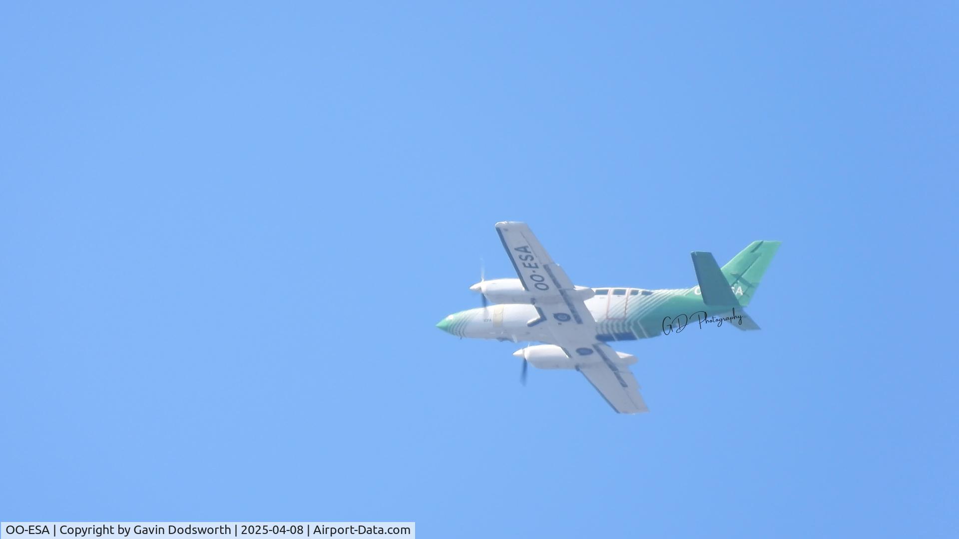 OO-ESA, 1976 Cessna 404 II Titan C/N 404-0020, Carrying out survey work over Darlington on April 8th 2025