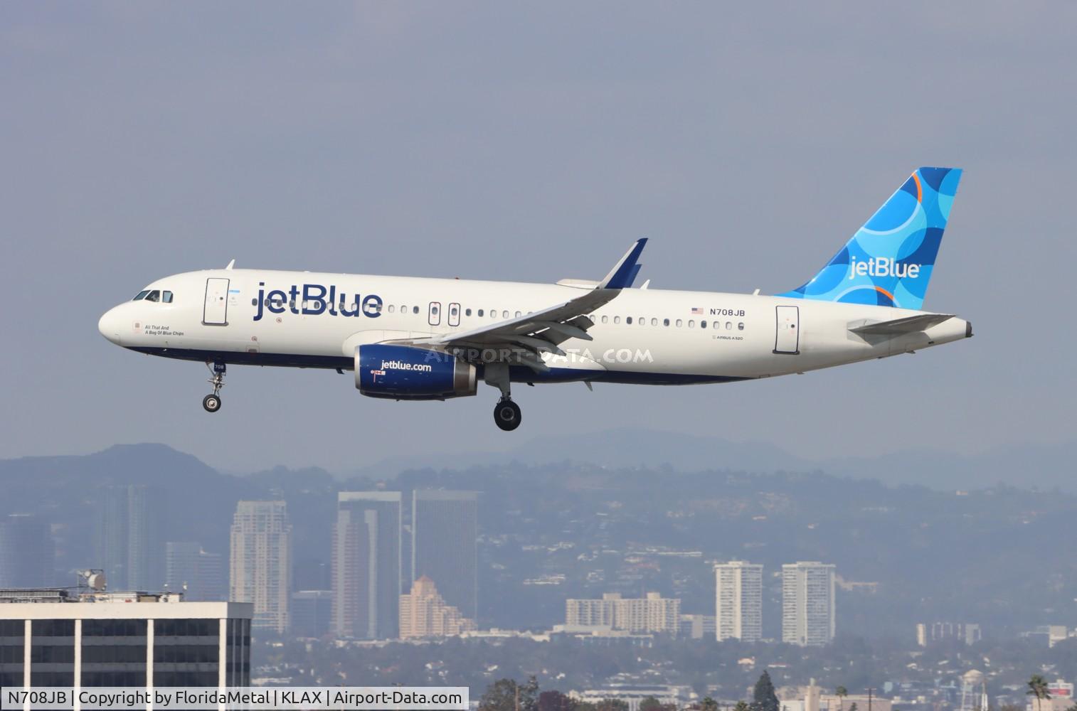N708JB, 2008 Airbus A320-232 C/N 3479, JBU A320 zx pvr-lax