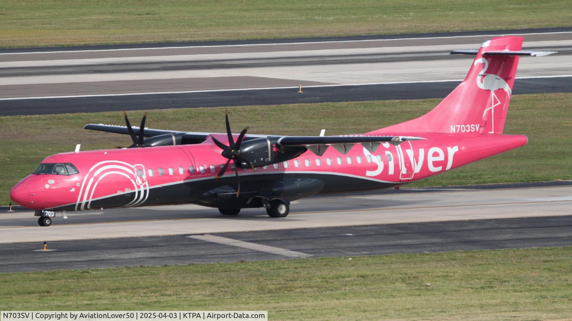 N703SV, 2018 ATR 72-600 (72-212A) C/N 1555, Silver ATR 72