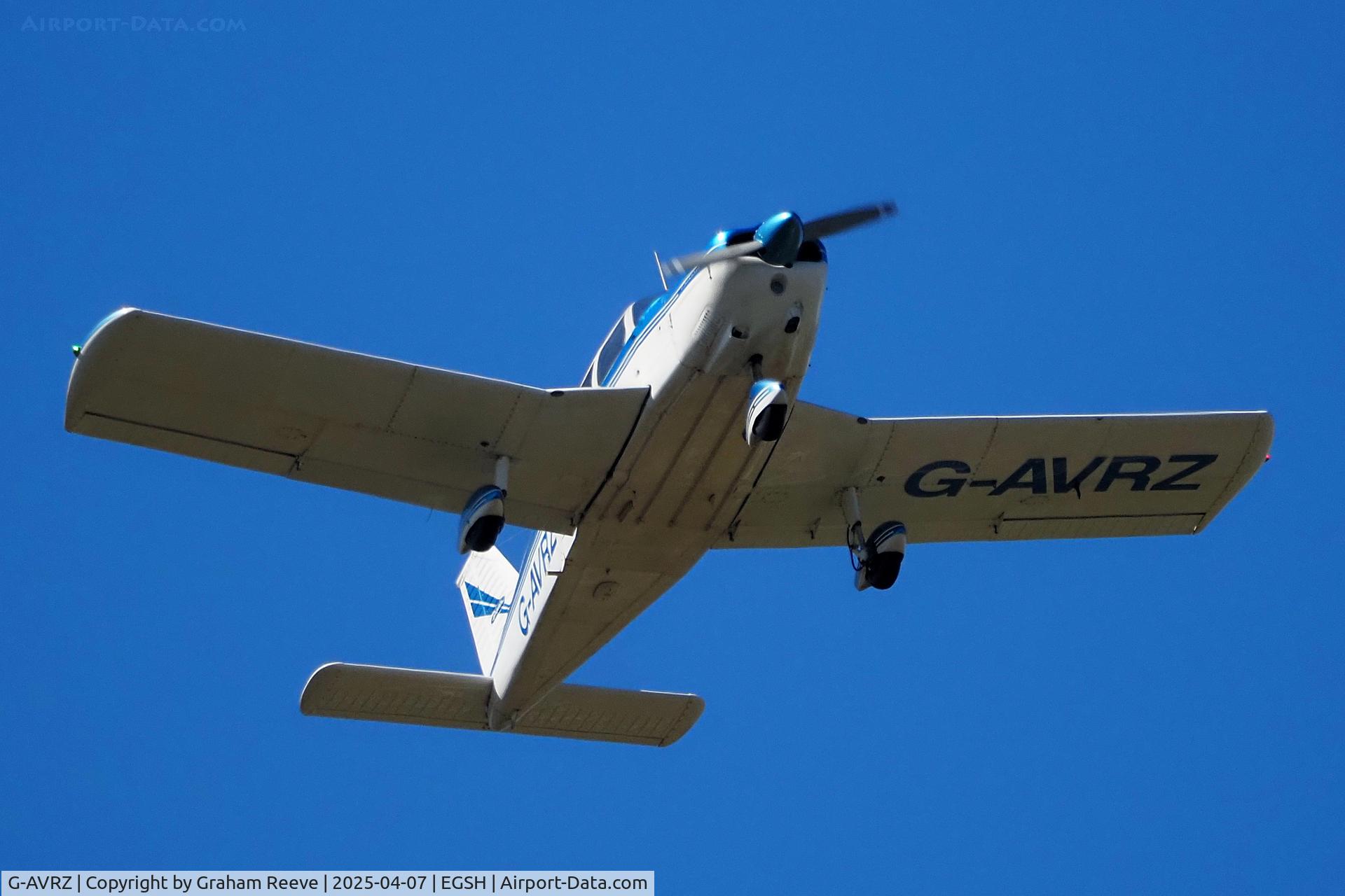 G-AVRZ, 1967 Piper PA-28-180 Cherokee C/N 28-4137, Departing from Norwich.