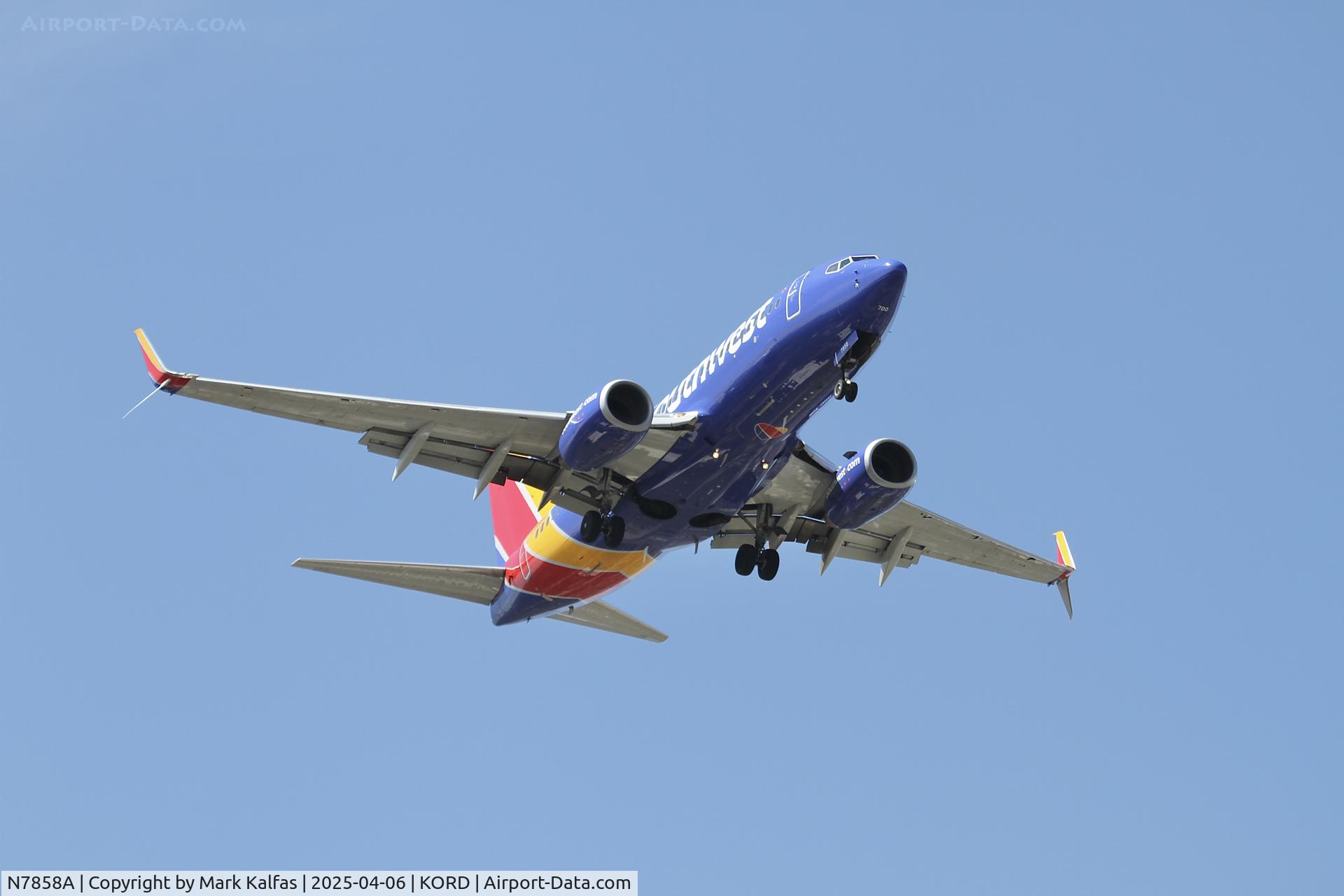N7858A, 2005 Boeing 737-79P C/N 29361, B737 Southwest Airlines Boeing 737-79P N7858A arriving 10R KORD