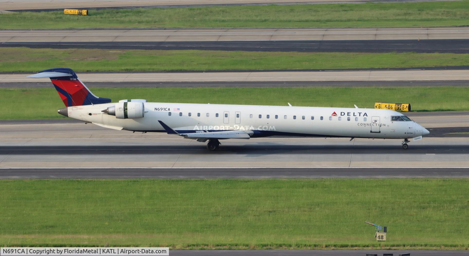 N691CA, 2007 Bombardier CRJ-900ER (CL-600-2D24) C/N 15136, EDV/CR9 zx gtr-atl