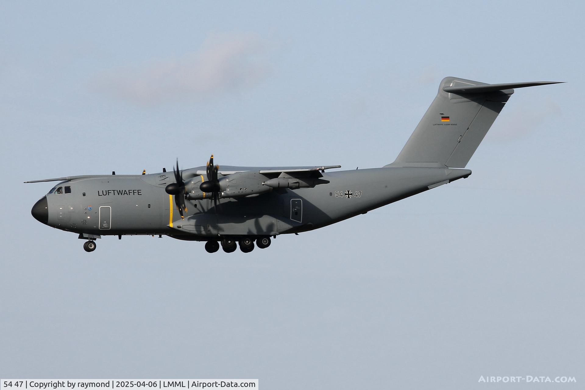 54 47, 2024 Airbus A400M-180 C/N 140, Airbus A400M-180 Atlas reg 54-47 of German Air Force on final approach to RW31 in Malta.