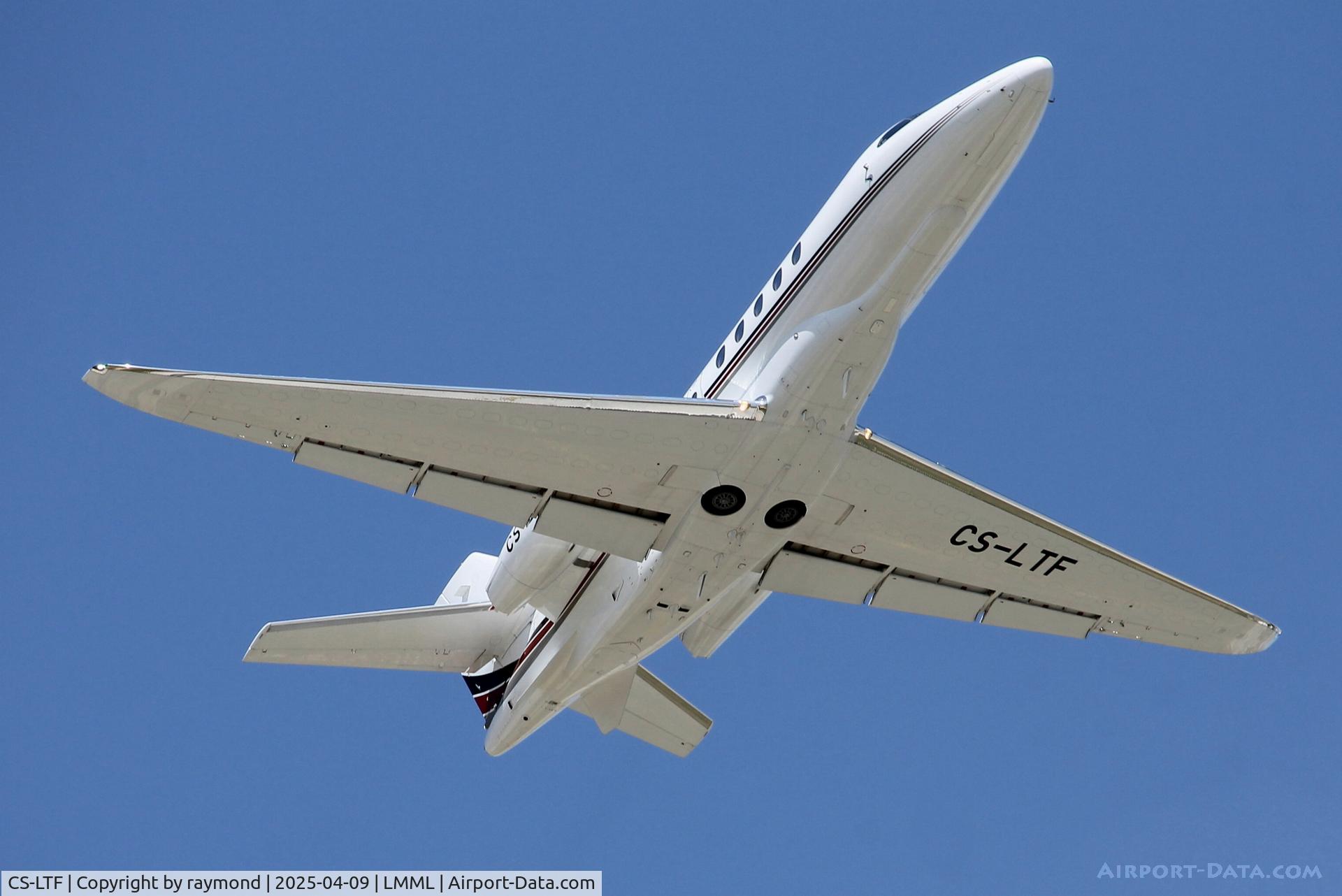 CS-LTF, 2018 Cessna 680A Citation Latitude C/N 680A-0123, Cessna 680A Citation Latitude reg CS-LTF of NetJets departing from Malta.