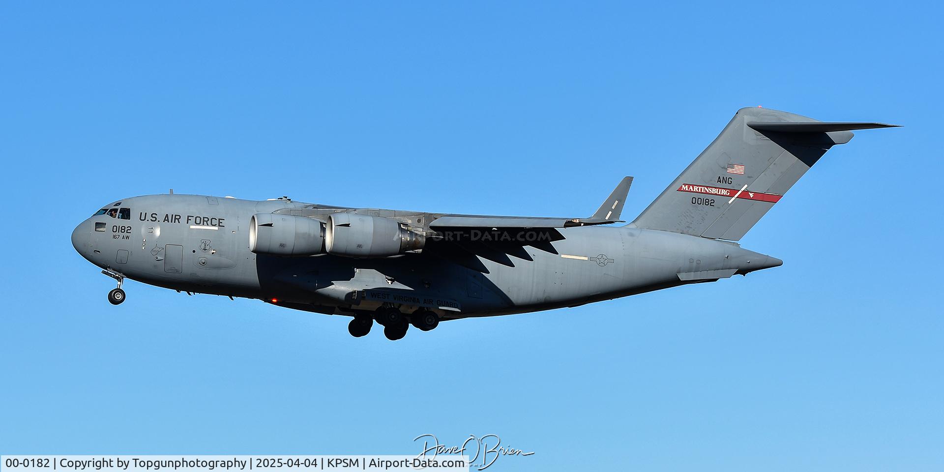 00-0182, 2000 Boeing C-17A Globemaster III C/N P-82, REACH1832 stops in to top off fuel and departs to EU