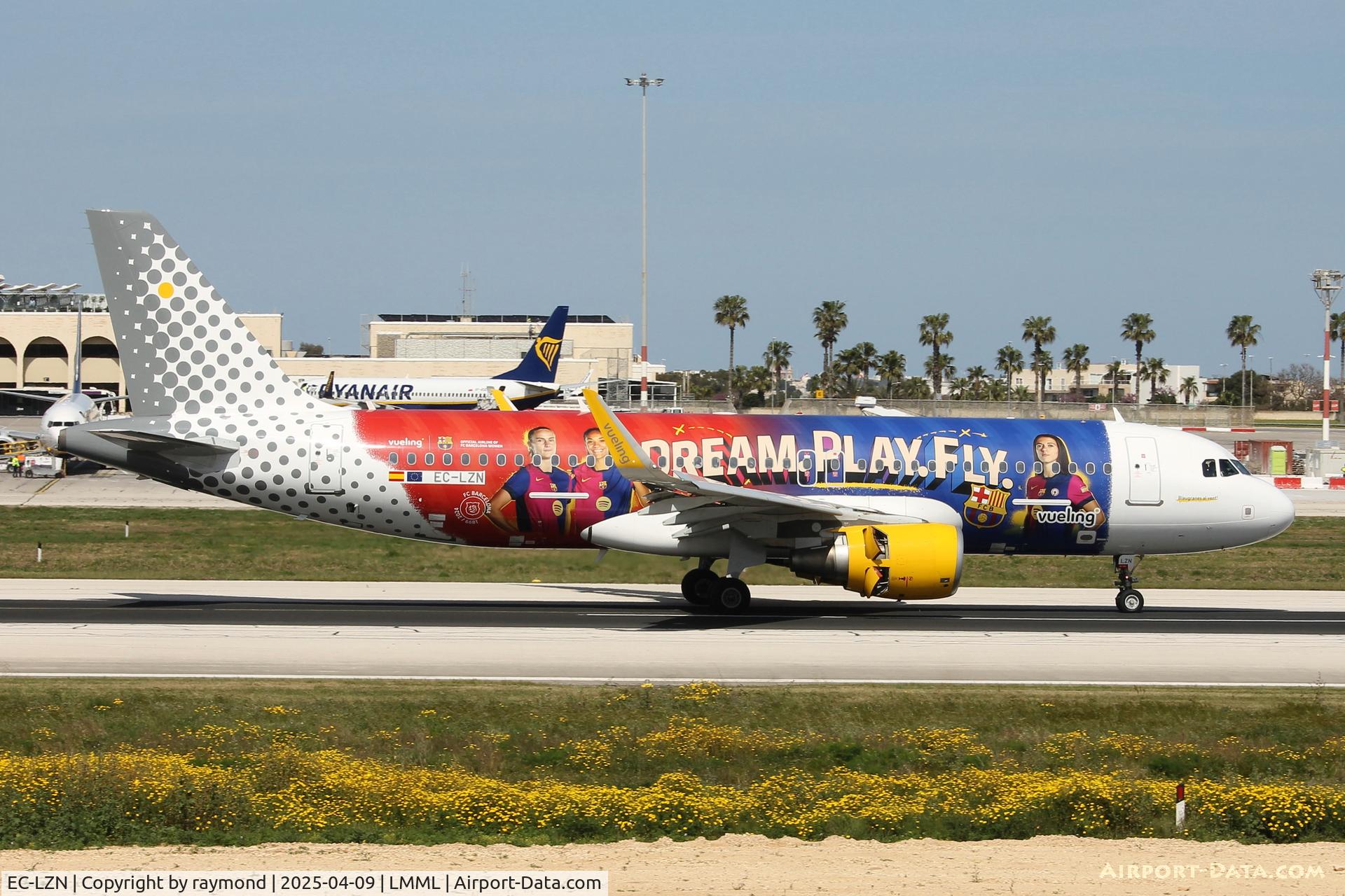 EC-LZN, 2013 Airbus A320-214 C/N 5925, Airbus A320 reg EC-LZN of Vueling in Special Color scheme just landed in Malta from Barcelona, Spain.