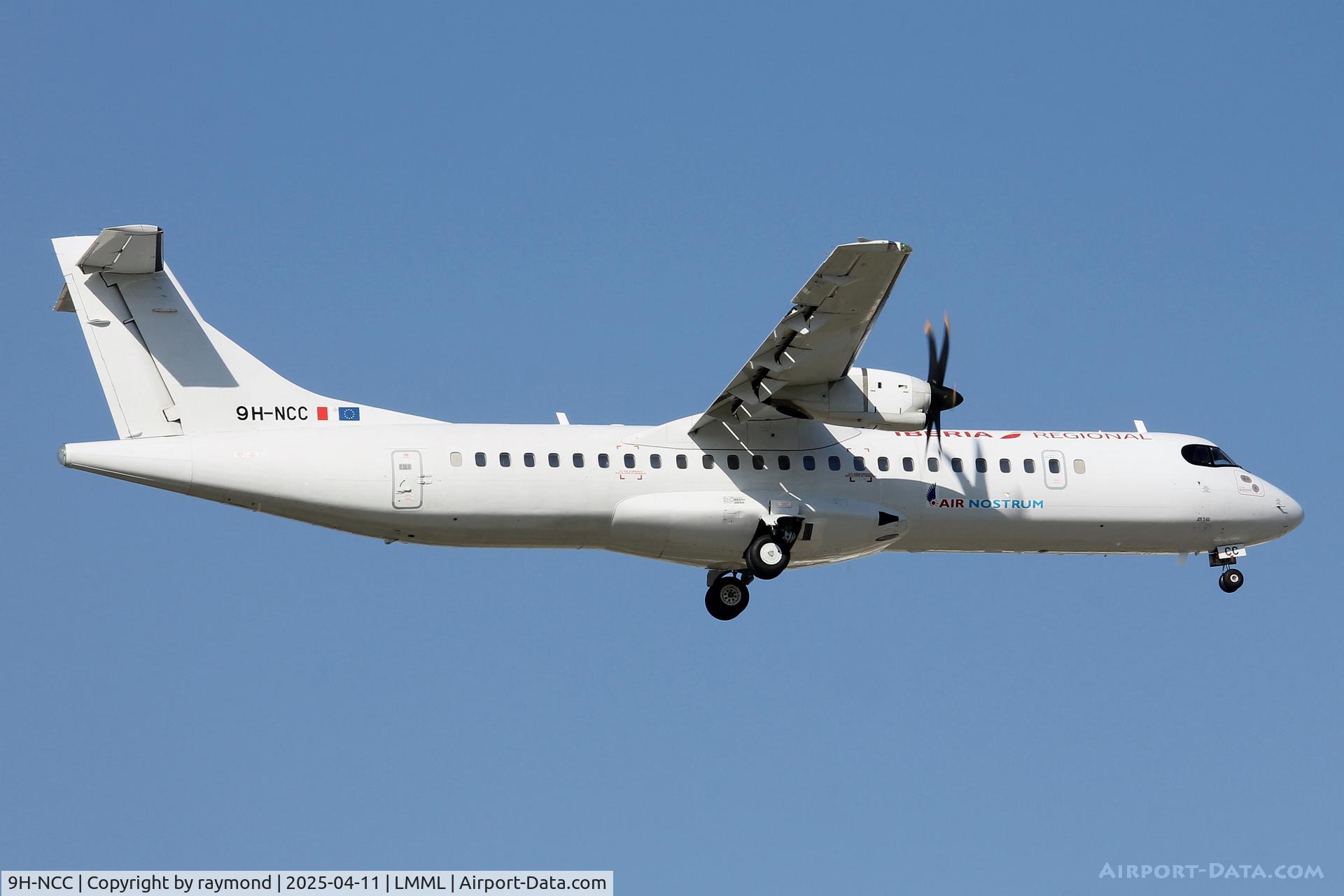 9H-NCC, 2012 ATR 72-600 C/N 1040, ATR 72-600 reg 9H-NCC of Iberia Express (Air Nostrum) landing on RW13 in Malta.