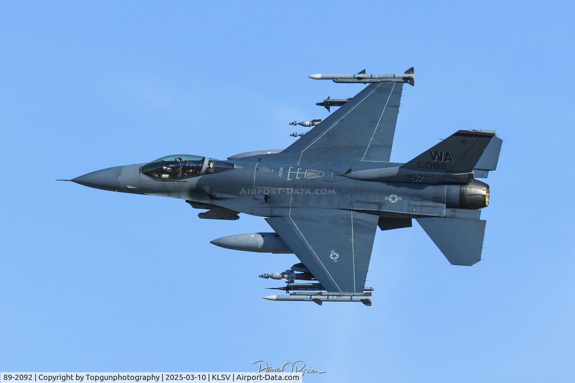 89-2092, 1990 General Dynamics F-16C Block 40F C/N 1C-245, 57th Weapons Group out of Nellis AFB