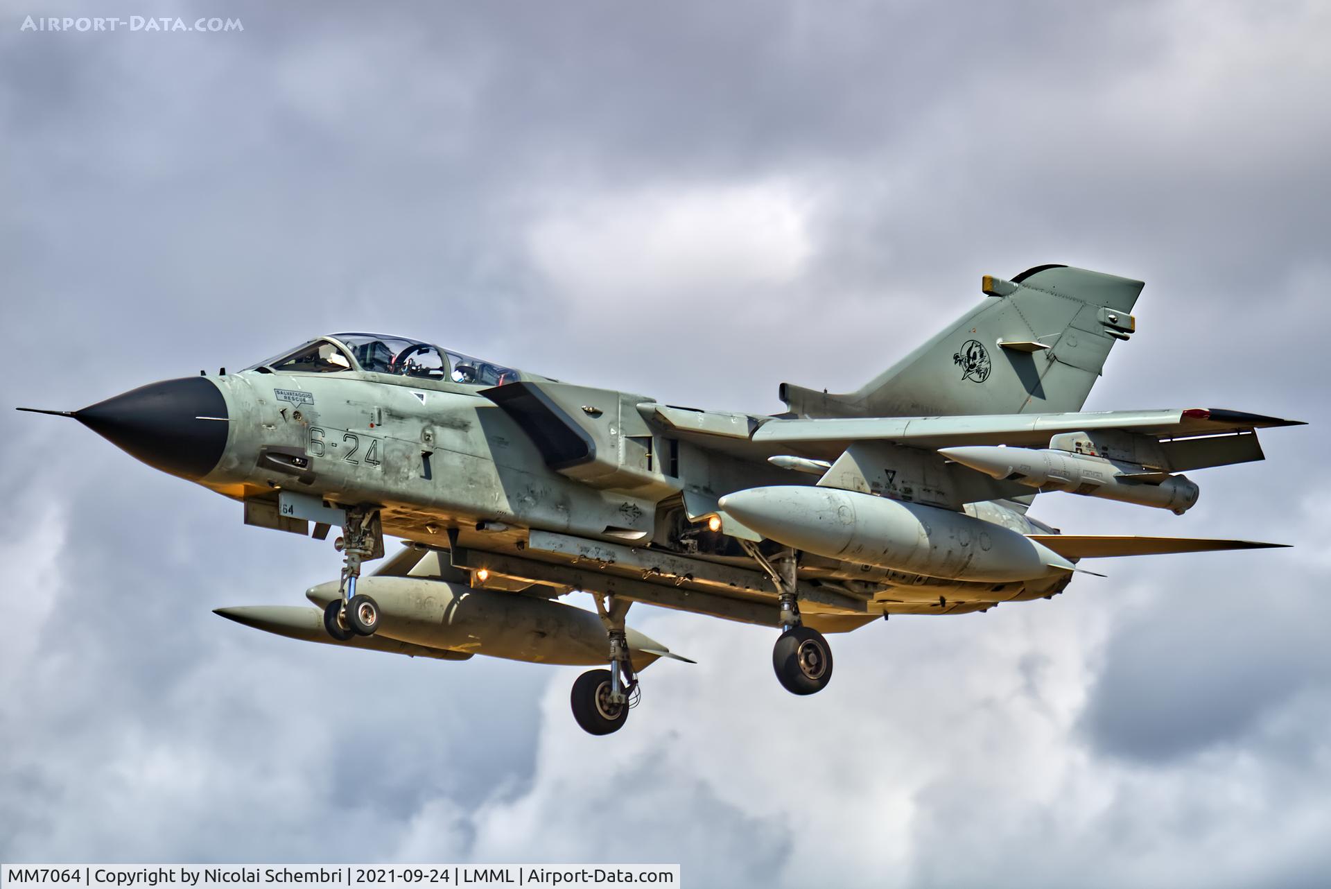 MM7064, Panavia Tornado IDS C/N 503/IS063/5074, Landing on runway 23 on arrival for the Malta International Airshow 2021