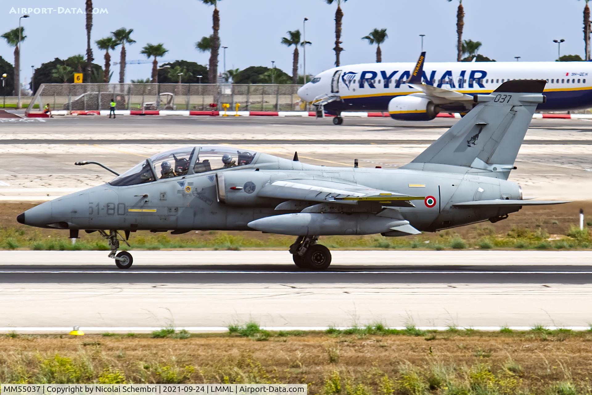 MM55037, AMX International AMX-T C/N IT012, Arriving at LMML for the Malta International Airshow 2021.