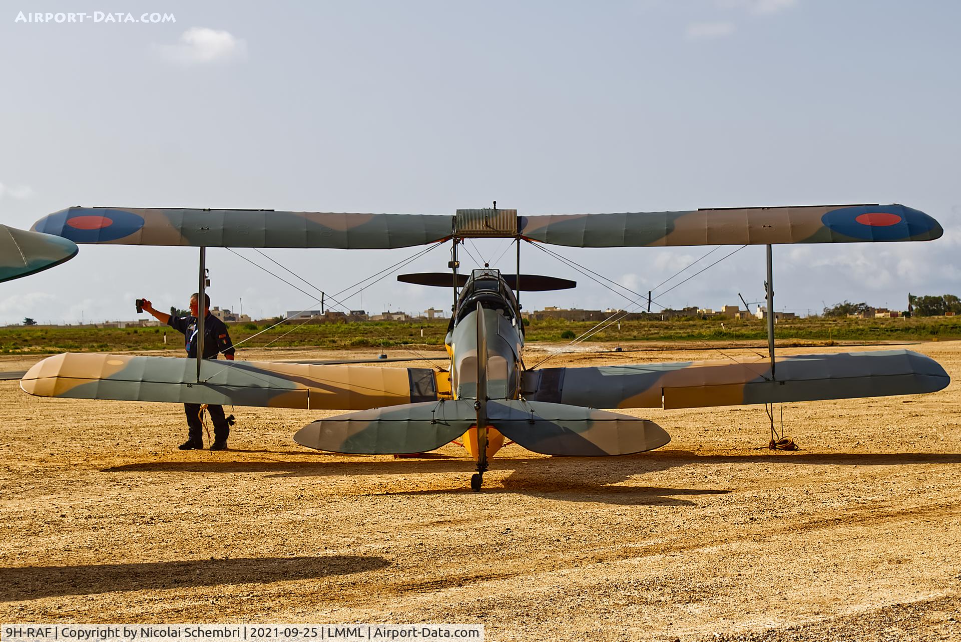 9H-RAF, 1942 De Havilland DH-82A Tiger Moth II C/N 3737, Static display at the Malta International Airshow 2021.