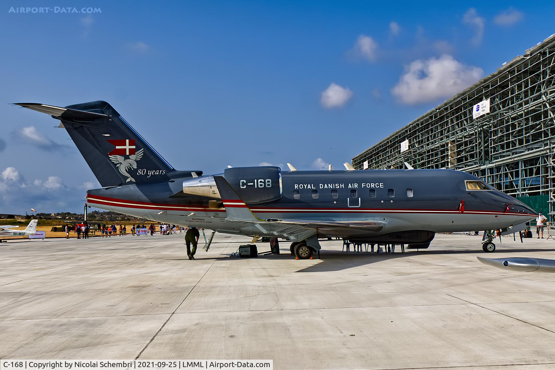 C-168, 2000 Bombardier Challenger 604 (CL-600-2B16) C/N 5468, Static display at the Malta International Airshow 2021.