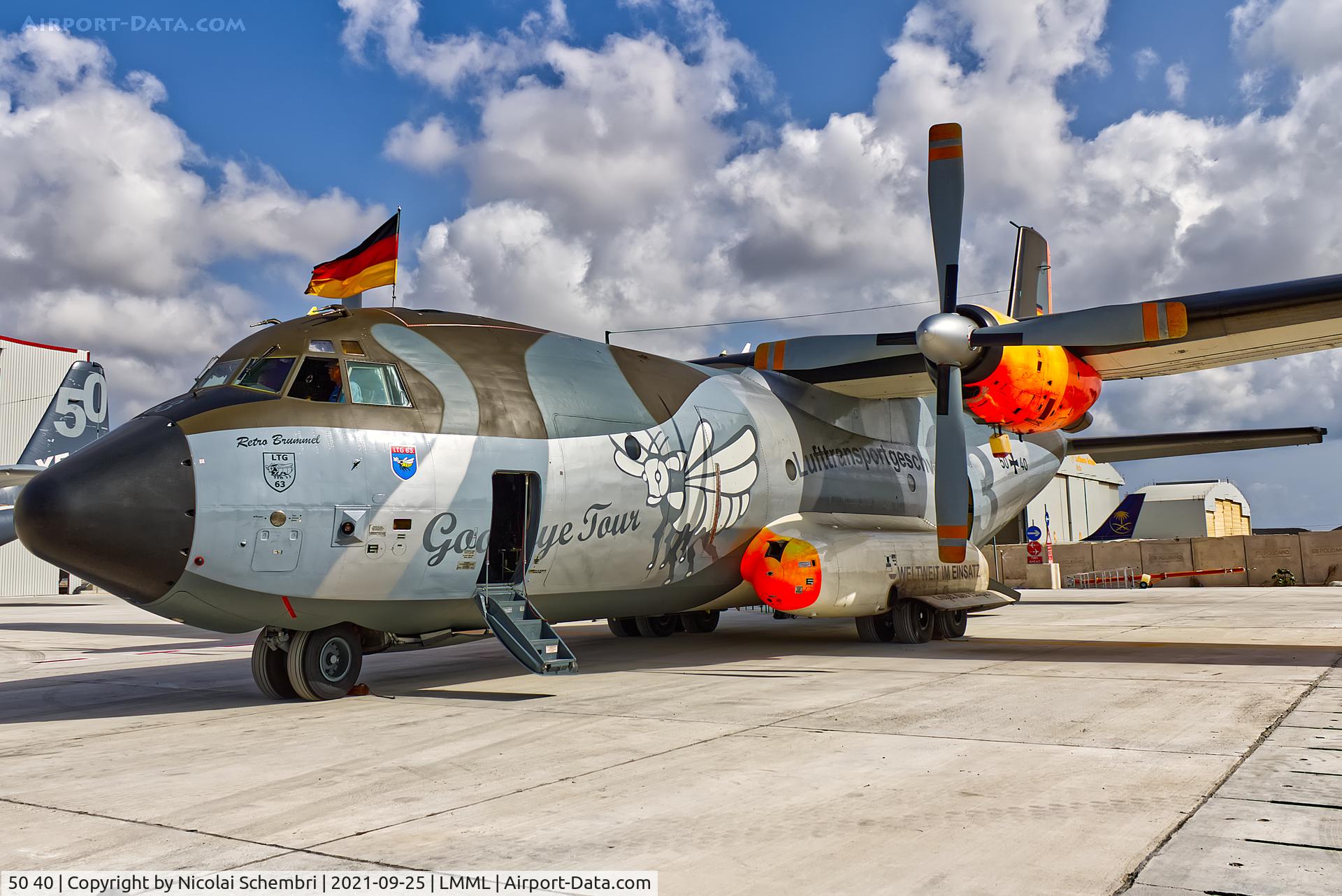 50 40, Transall C-160D C/N D62, Static display at the Malta International Airshow 2021.
