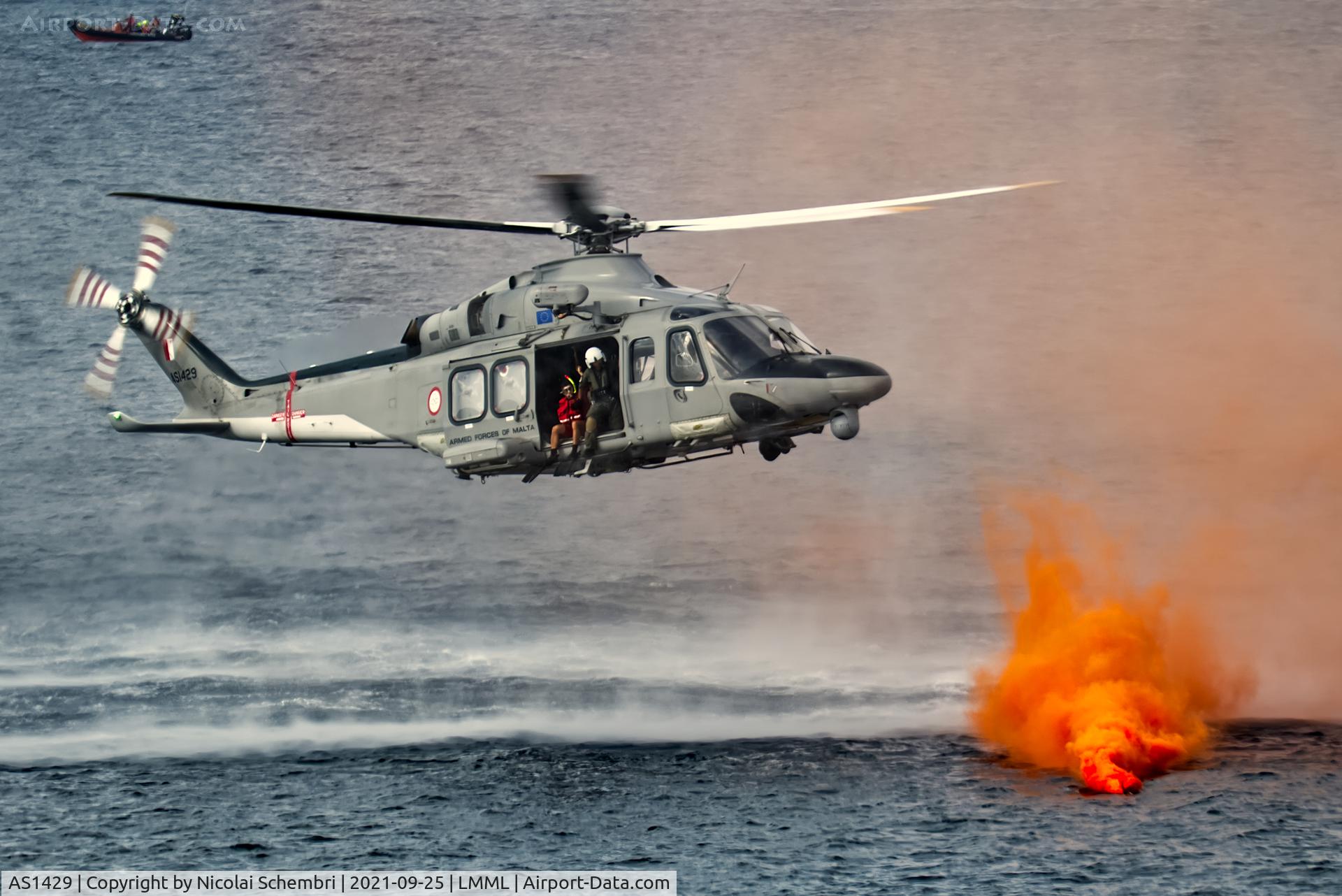 AS1429, AgustaWestland AW-139 C/N 31595, Flying display at the Malta International Airshow 2021.