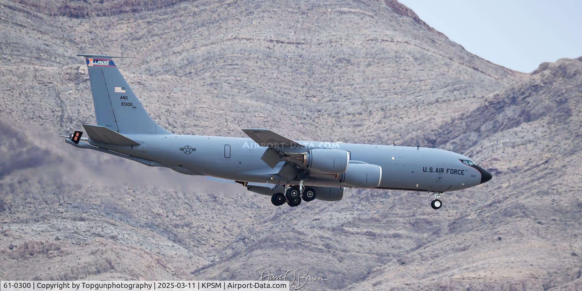 61-0300, 1961 Boeing KC-135R Stratotanker C/N 18207, GULF75 returns after providing tanker support for RF25-2