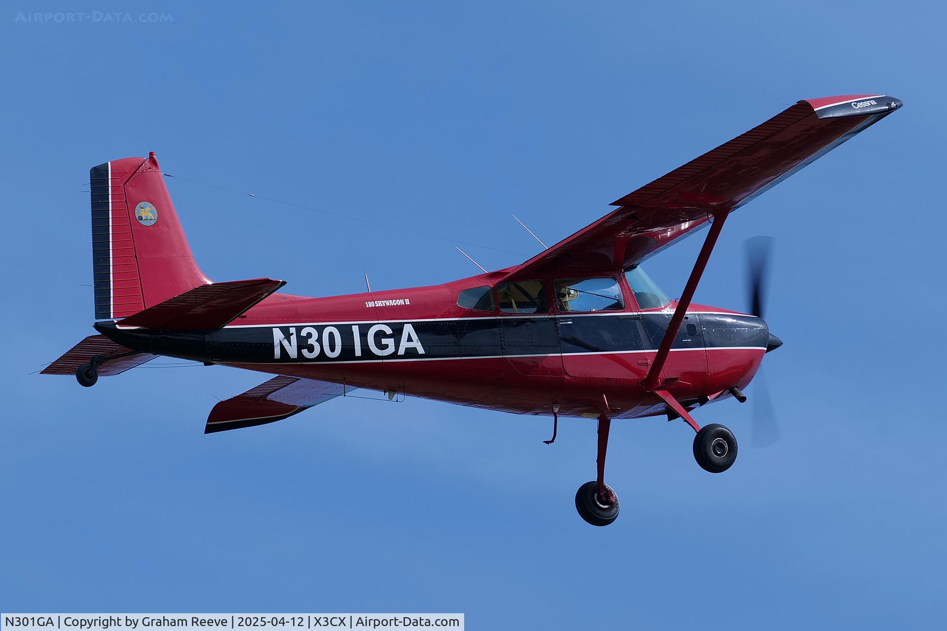N301GA, 1979 Cessna 180K Skywagon C/N 18052490, Departing from Northrepps.
