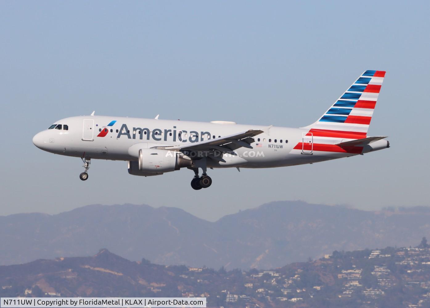 N711UW, 1999 Airbus A319-112 C/N 1033, AAL A319 zx sfo-lax