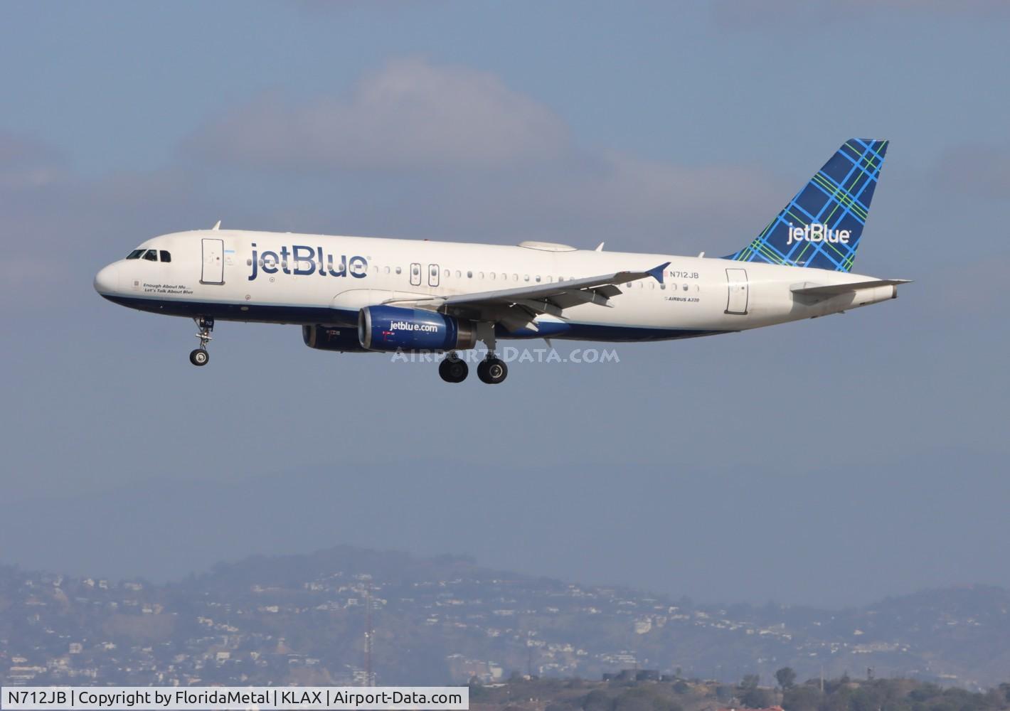 N712JB, 2008 Airbus A320-232 C/N 3517, JBU A320 zx chs-lax