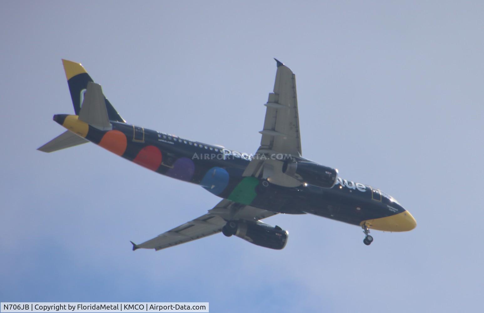 N706JB, 2008 Airbus A320-232 C/N 3451, JBU A320 Peacock zx sju-mco