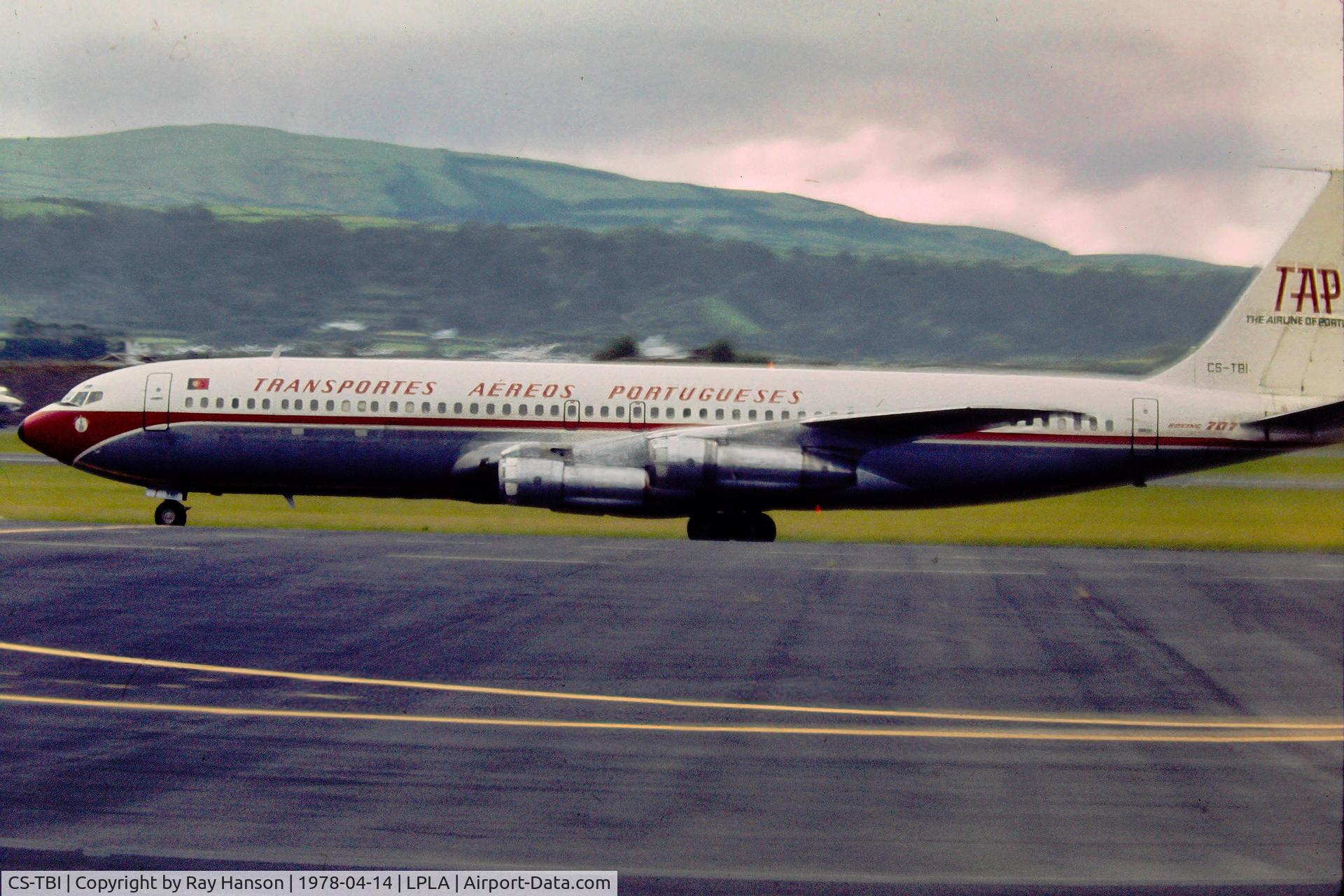 CS-TBI, 1967 Boeing 707-399C C/N 19767, Taken at Lajes, Azores in 1978
