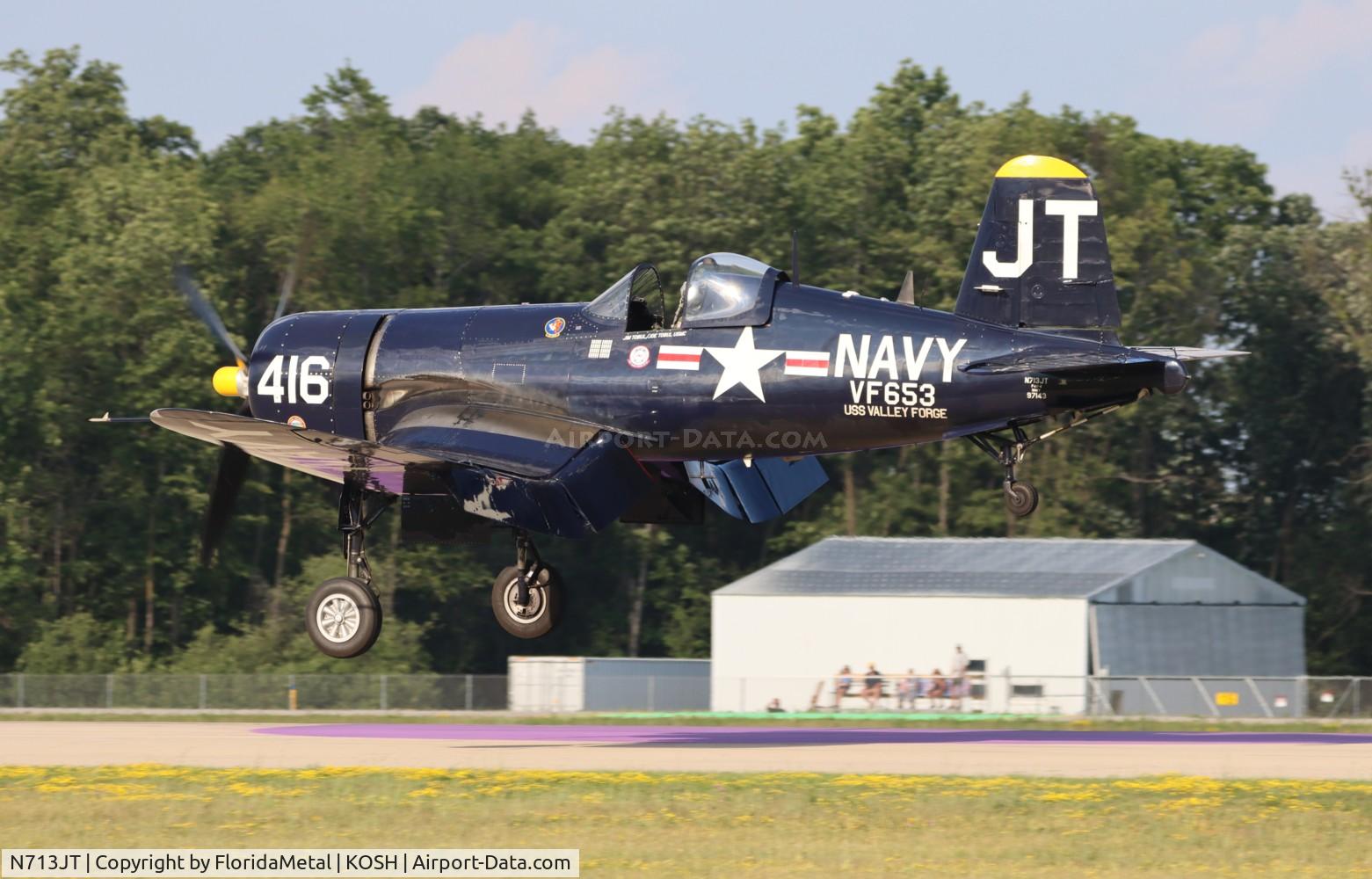 N713JT, 1945 Vought F4U-4B Corsair C/N 97143, OSH 22 zx