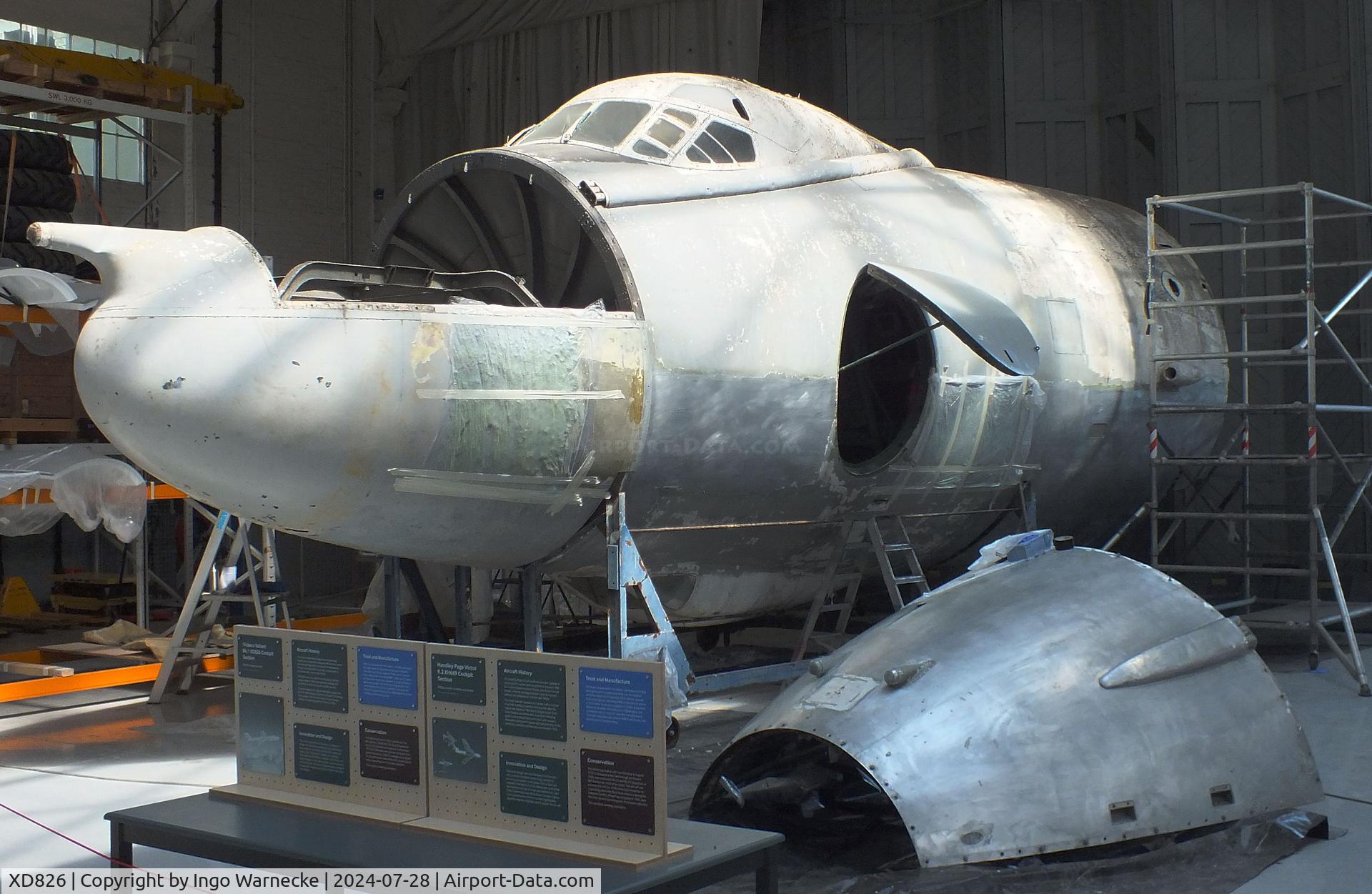 XD826, 1956 Vickers Valiant BK.1 C/N Unknown, Vickers Valiant BK1 (foreward fuselage only) undergoing restoration at the IWM and other collections, Duxford