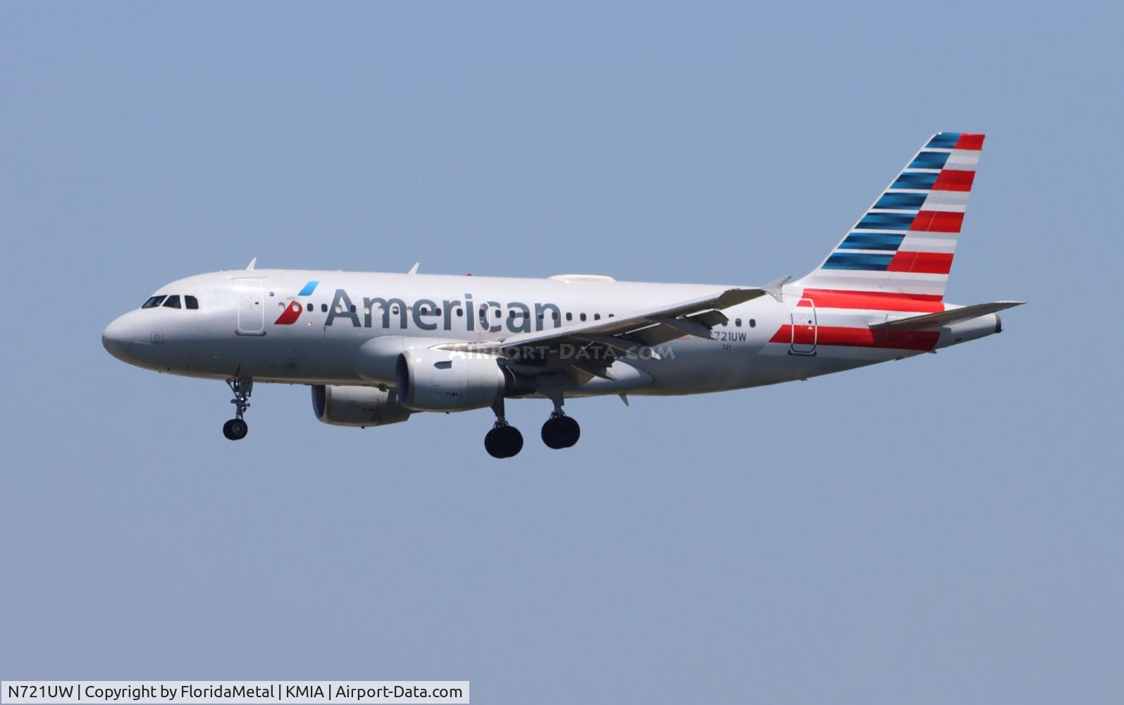N721UW, 1999 Airbus A319-112 C/N 1095, AAL A319 zx hav-mia