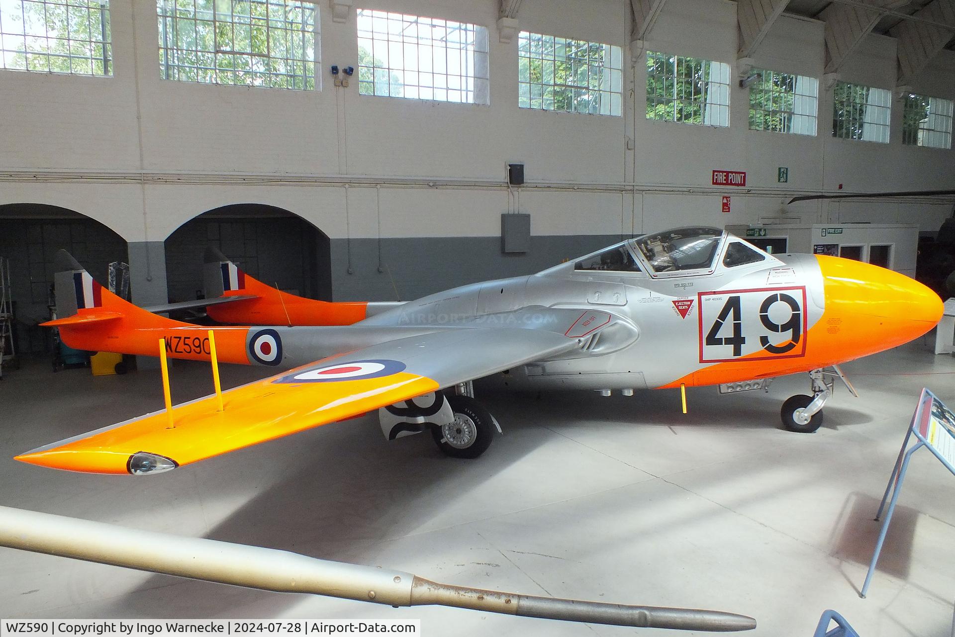 WZ590, 1953 De Havilland DH-115 Vampire T.11 C/N 15165, De Havilland D.H.115 Vampire T11 at the IWM and other collections, Duxford