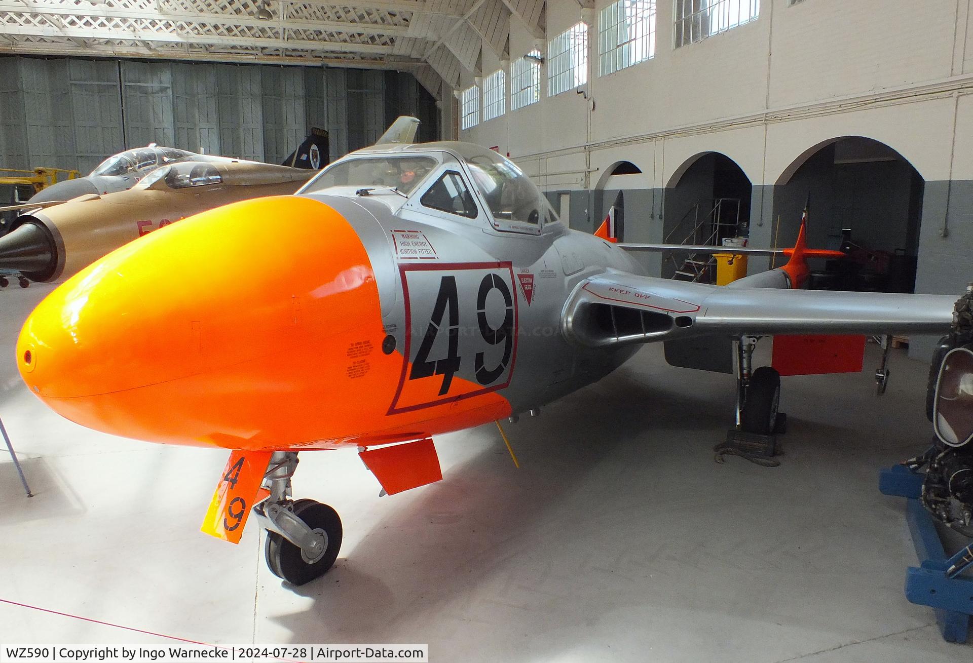 WZ590, 1953 De Havilland DH-115 Vampire T.11 C/N 15165, De Havilland D.H.115 Vampire T11 at the IWM and other collections, Duxford