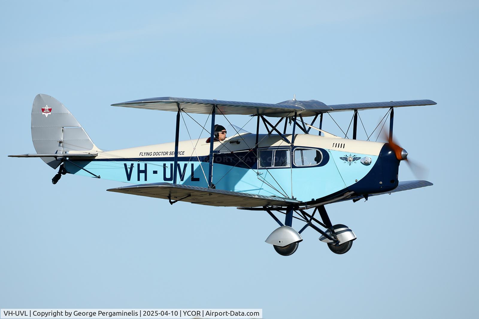 VH-UVL, 1935 De Havilland DH.83 Fox Moth C/N 4015, Antique Aeroplane Association of Australia National Fly-in 2025.