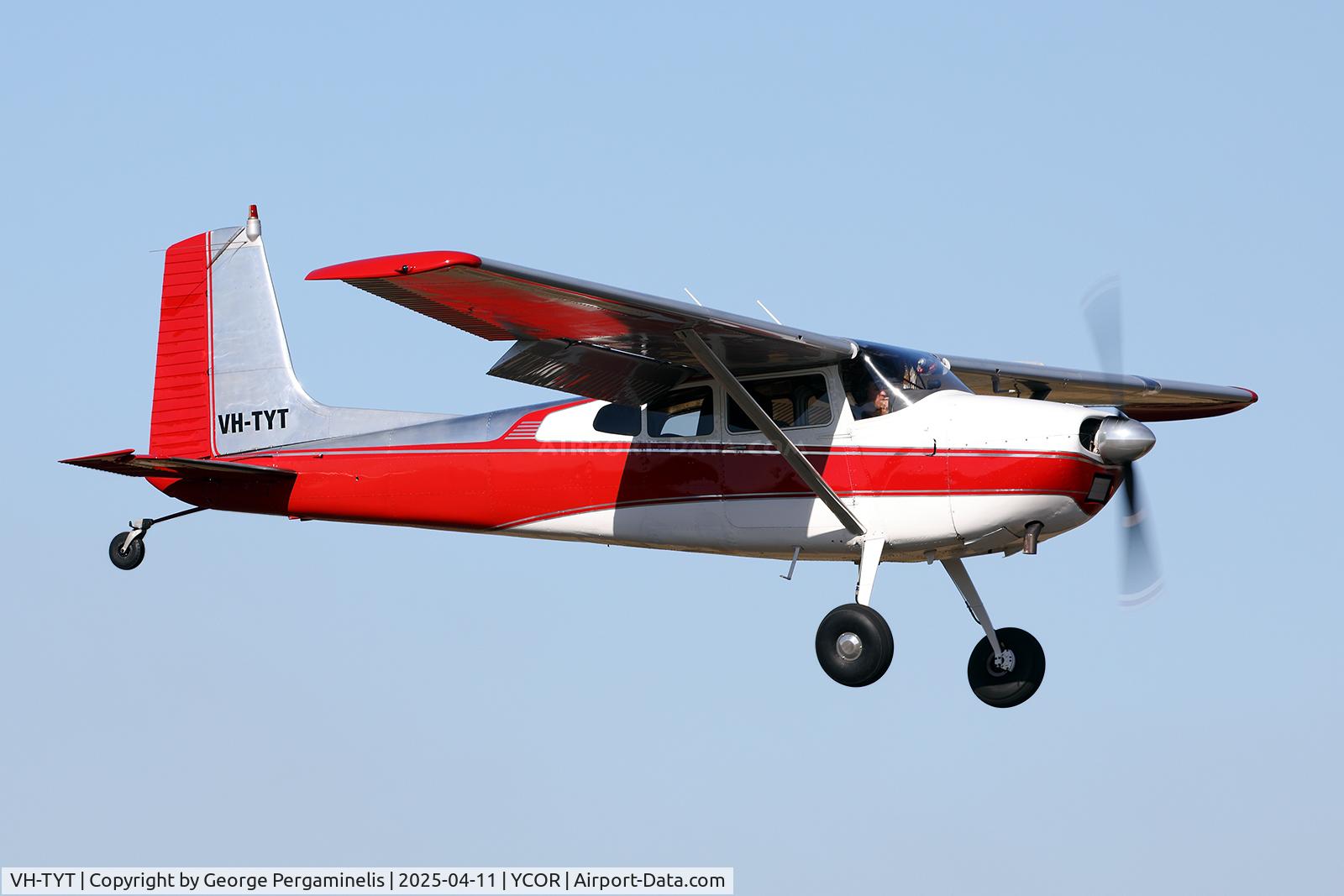 VH-TYT, Cessna 180H Skywagon C/N 180-51679, Antique Aeroplane Association of Australia National Fly-in 2025.
