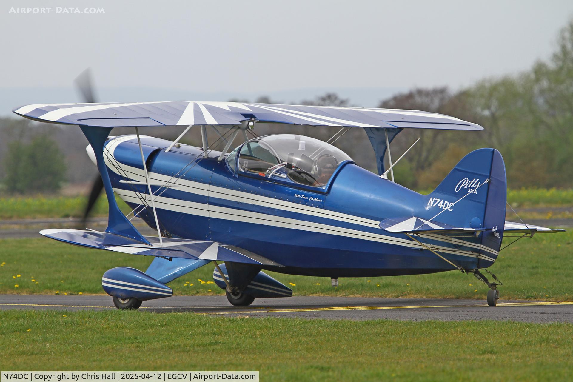 N74DC, 1980 Aerotek Pitts S-2A Special C/N 2228, Vintage Piper fly in, Sleap