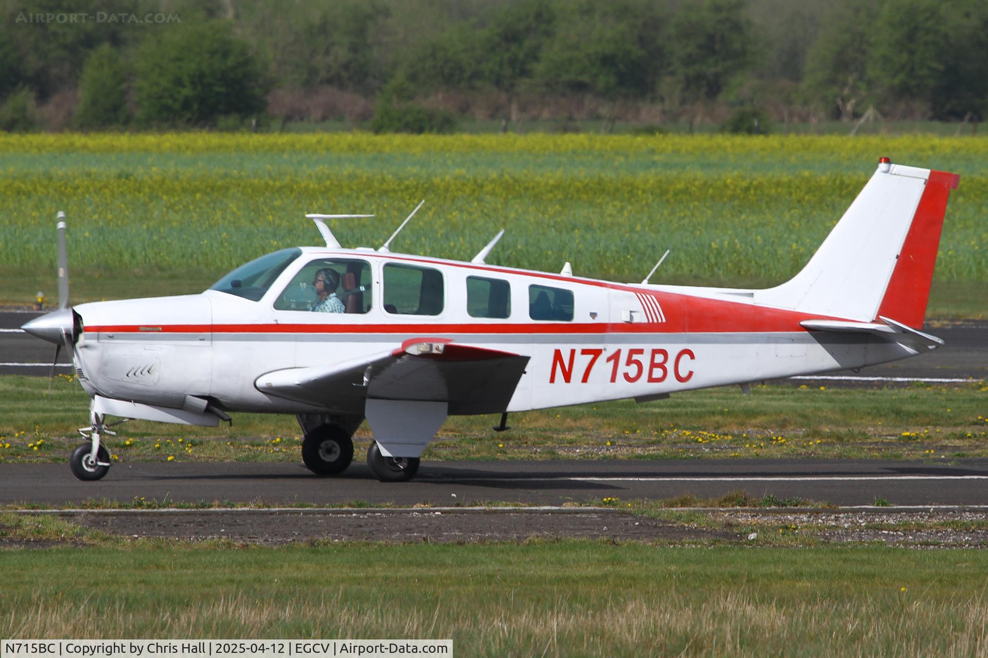 N715BC, 1975 Beech A36 Bonanza 36 C/N E782, Vintage Piper fly in, Sleap