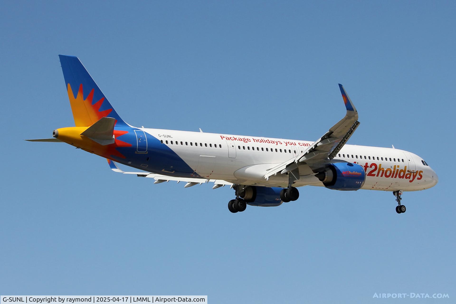 G-SUNL, 2024 Airbus 321-251NX C/N 12126, Airbus 321-251NX  reg G-SUNL of Jet2Com on approach in Malta.