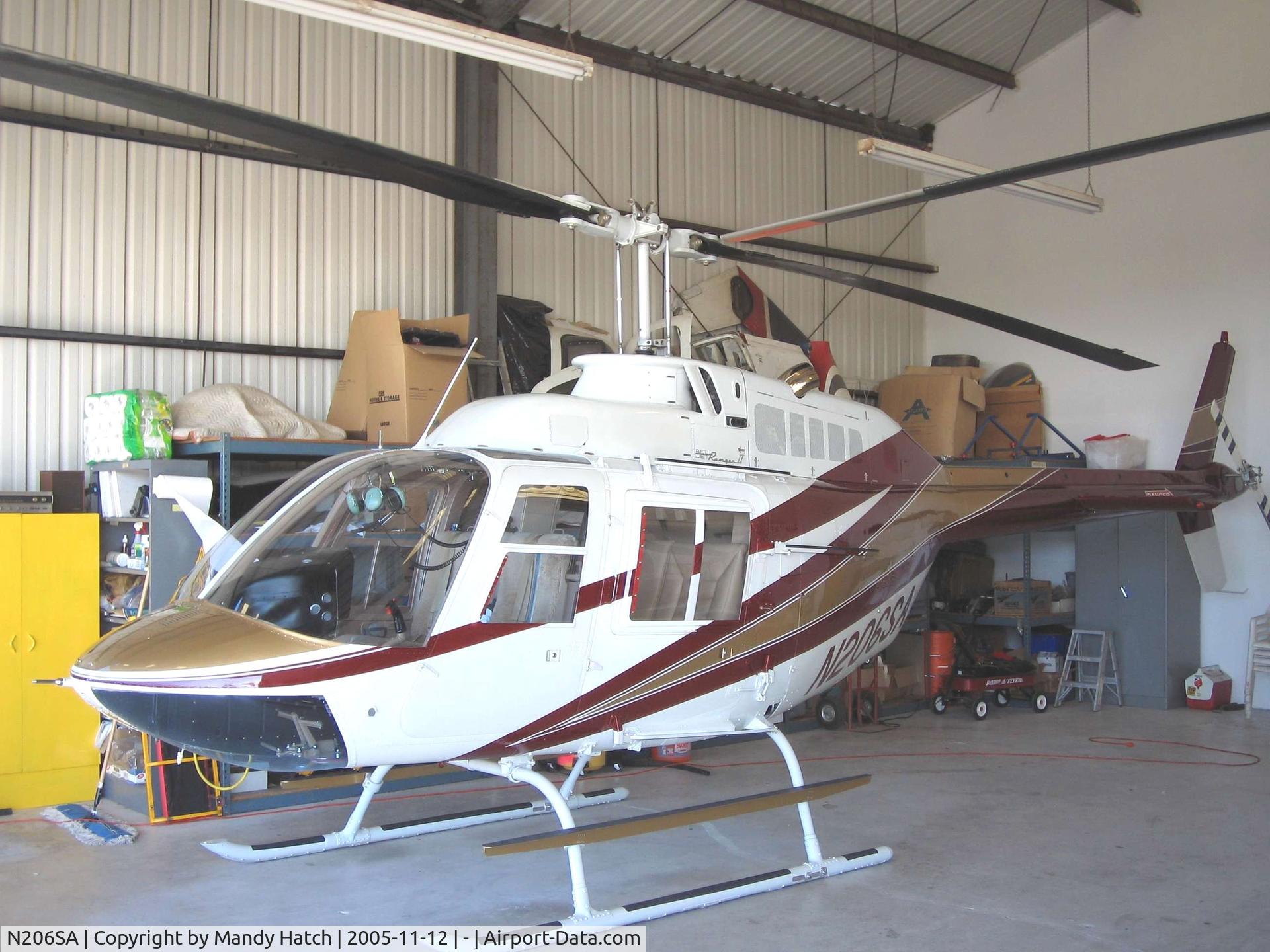 N206SA, 1973 Bell 206B JetRanger II C/N 1013, In the hanger