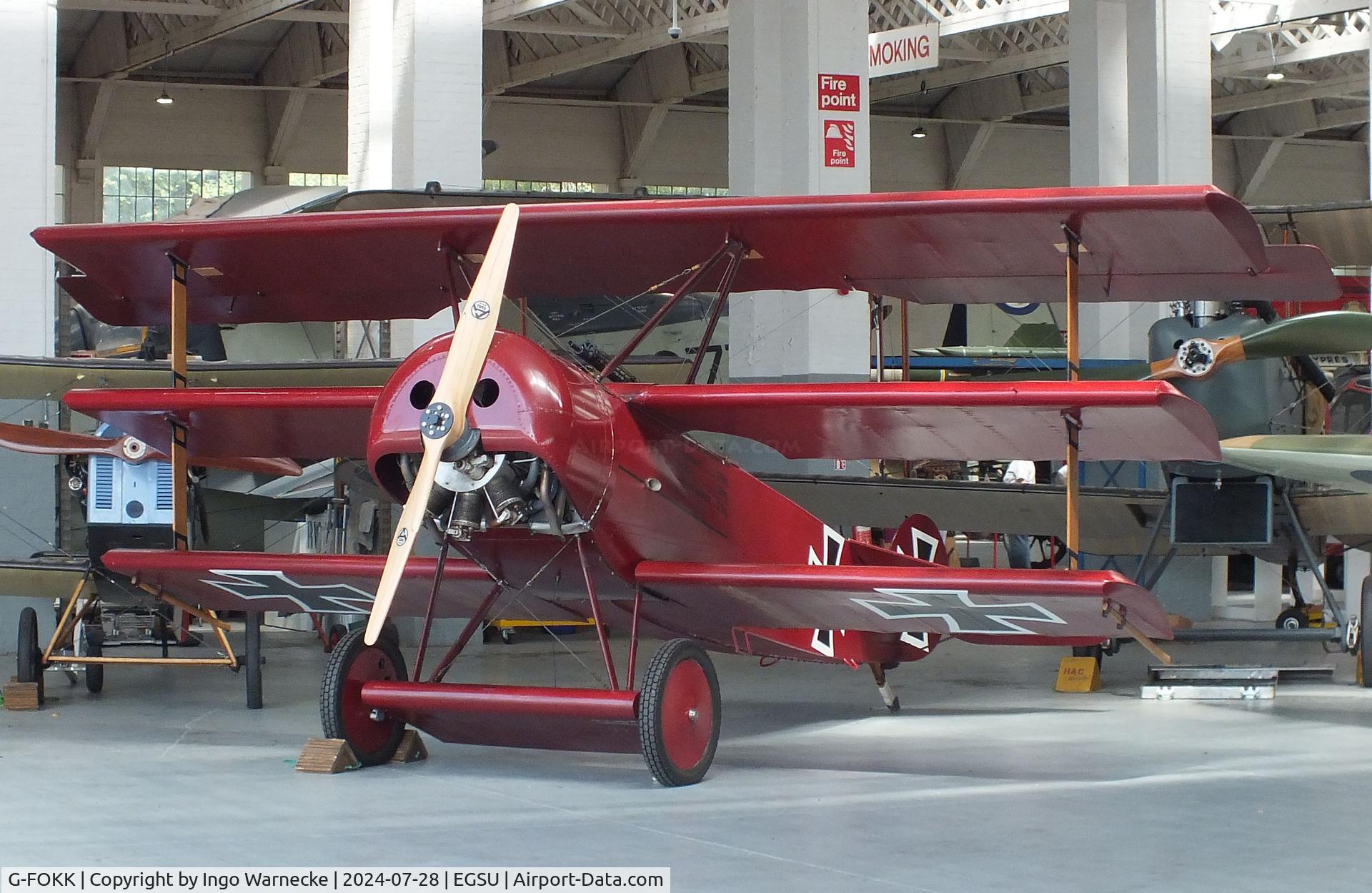 G-FOKK, 2006 Fokker Dr.1 Triplane Replica C/N PFA 238-14253, Fokker Dr I replica  at the IWM and other collections, Duxford