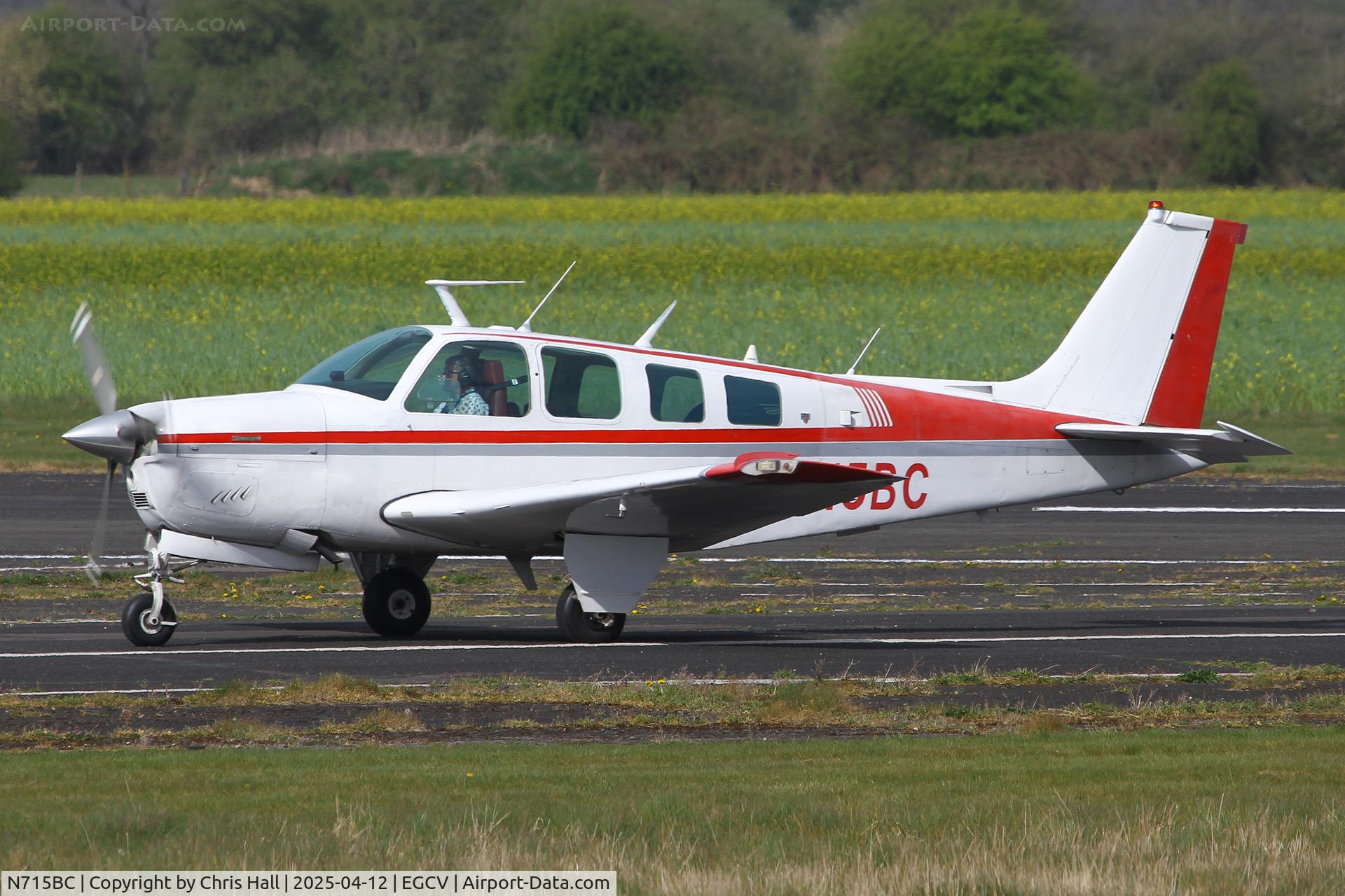 N715BC, 1975 Beech A36 Bonanza 36 C/N E782, Vintage Piper fly in, Sleap