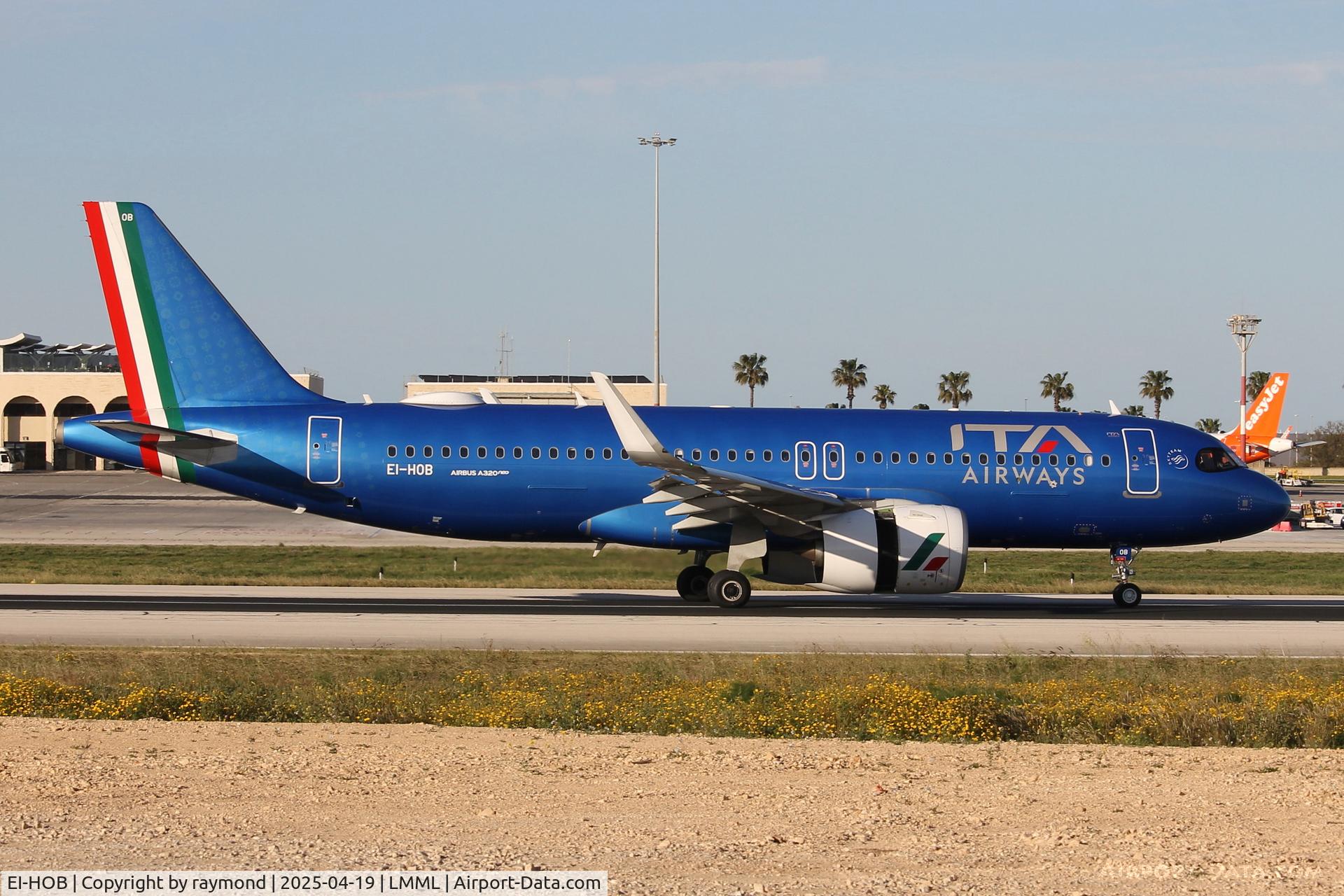 EI-HOB, Airbus 320-271N C/N 11688, Airbus A320Neo EI-HOB of ITA taxying on the runway after landing in Malta.