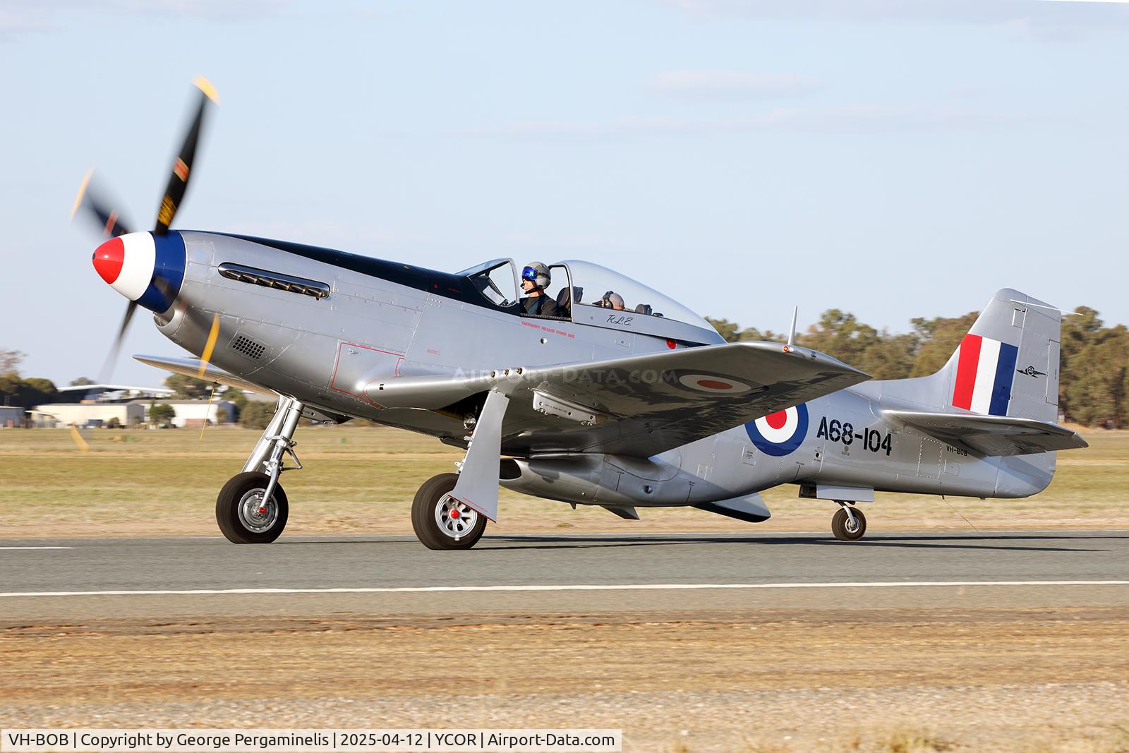 VH-BOB, 1947 Commonwealth CA-18 Mustang 21 C/N 1429, Antique Aeroplane Association of Australia National Fly-in 2025.