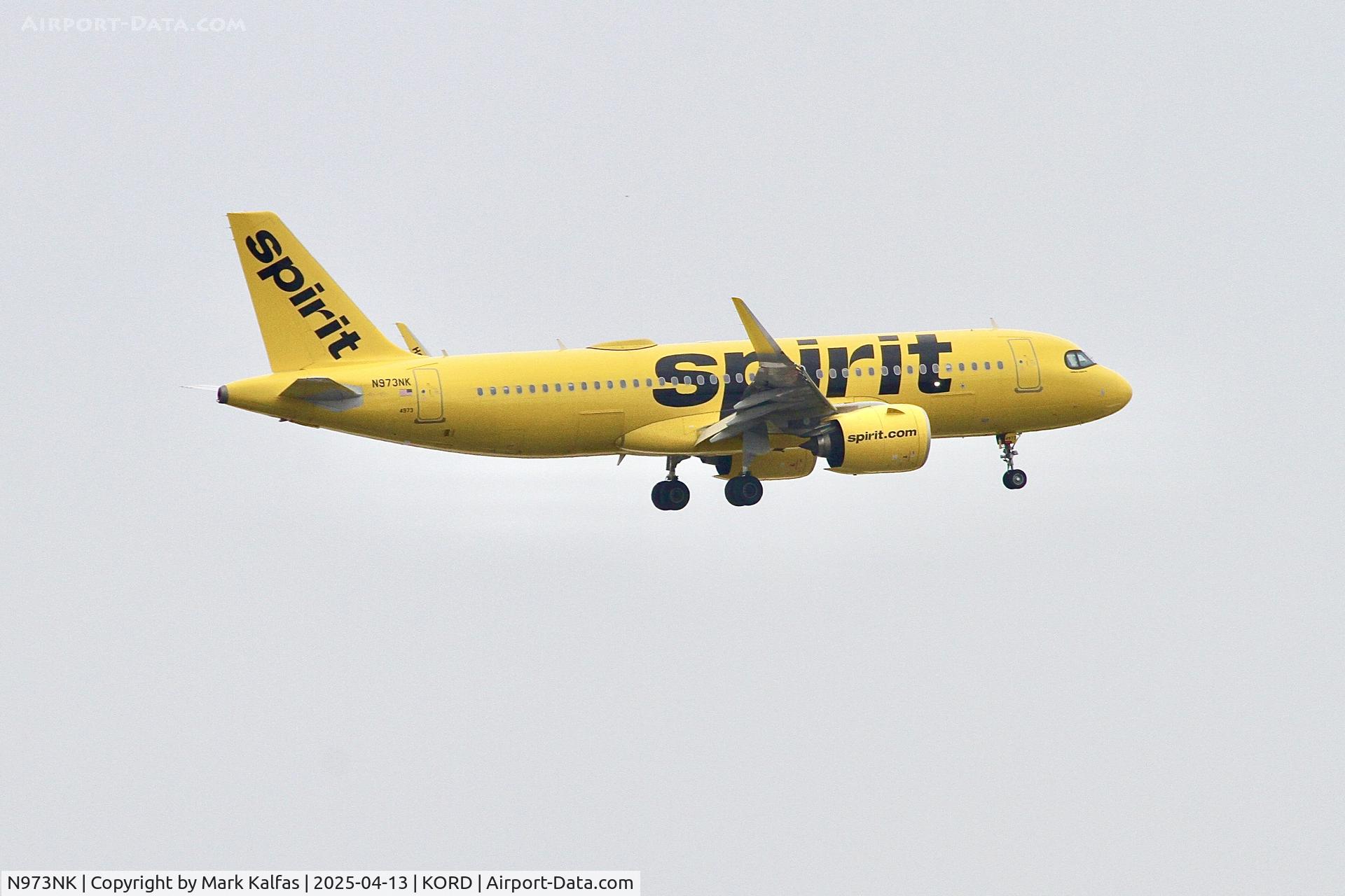 N973NK, 2023 Airbus A320-271N C/N 11192, A20N Spirit Ailines Airbus A320-271N N973NK 10C approach KORD