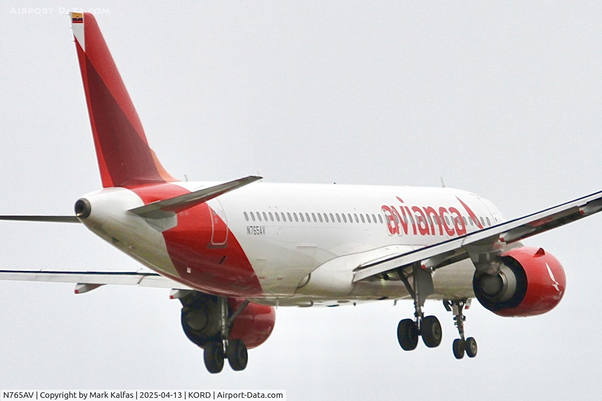 N765AV, 2017 Airbus 320-251N C/N 7928, A20N Avianca Airbus 320-251N N765AV 10C approach KORD