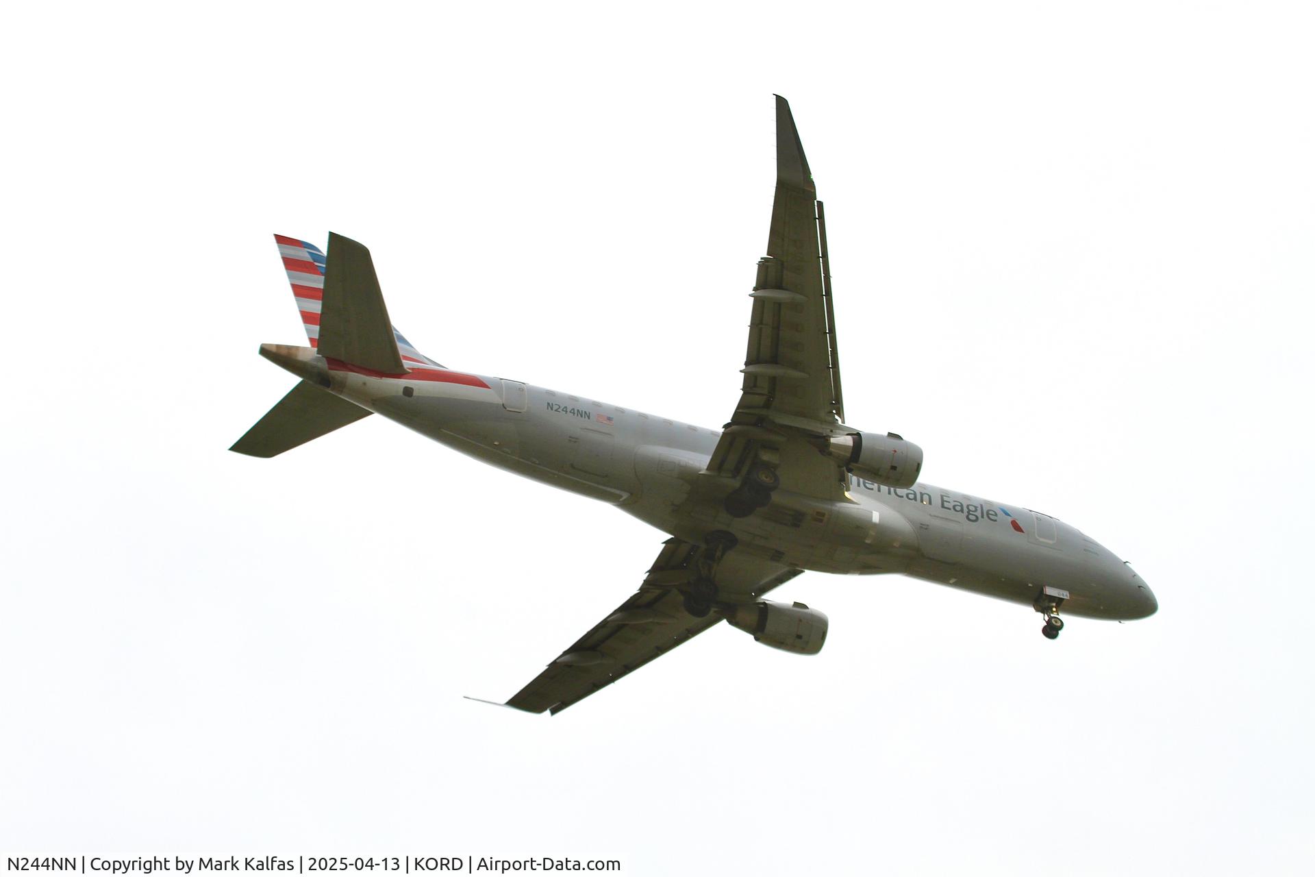 N244NN, 2016 Embraer 175LR (ERJ-170-200LR) C/N 17000609, E75L Envoy / American Eagle   Embraer 175LR (ERJ-170-200LR) N244NN 10R approach KORD