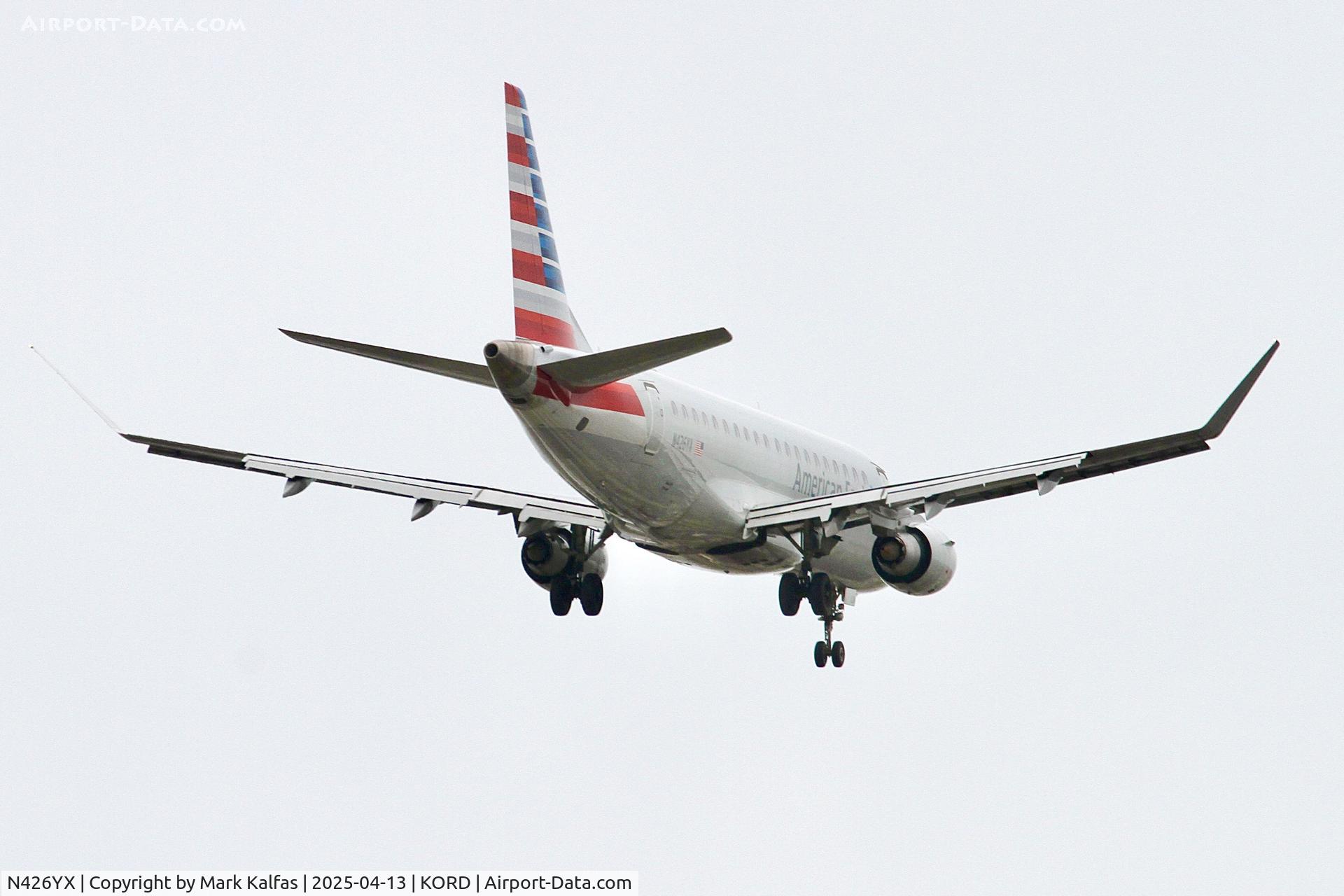 N426YX, 2014 Embraer 175LR (ERJ-170-200LR) C/N 17000397, E75L Republic Airways/ American Eagle   Embraer 175LR (ERJ-170-200LR) N426YX 10R approach KORD